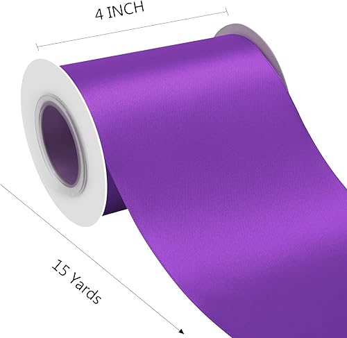 Miniatura 761 de Cinta de satén rosa polvoriento de doble cara de 1/4 pulgadas x 50 yardas, cintas de poliéster polvorientas para envolver regalos, cinta de tela