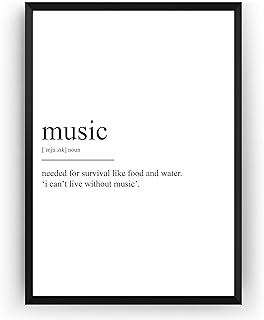 Magic Posters Music Definition Print V2 - Bedroom Poster Best Friend Gift Presents Teacher Wall Art Student Typography Quote Home Room Decor - Frame Not Included