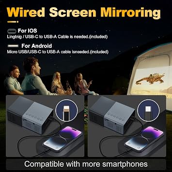 Mini Projector, Small Portable Projector .Suitable for children's gifts Video Projector, indoor video movies, and games. with Remote Control.Compatible for Smartphone, Laptop, PC(J9-B)