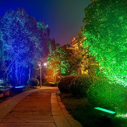 Miniatura 6 de Luz LED de arandela de pared RGBW de 144 W con control remoto, 14400 LM, IP65 resistente a la intemperie, funciona de 100 V a 277 VAC, Plug and Play