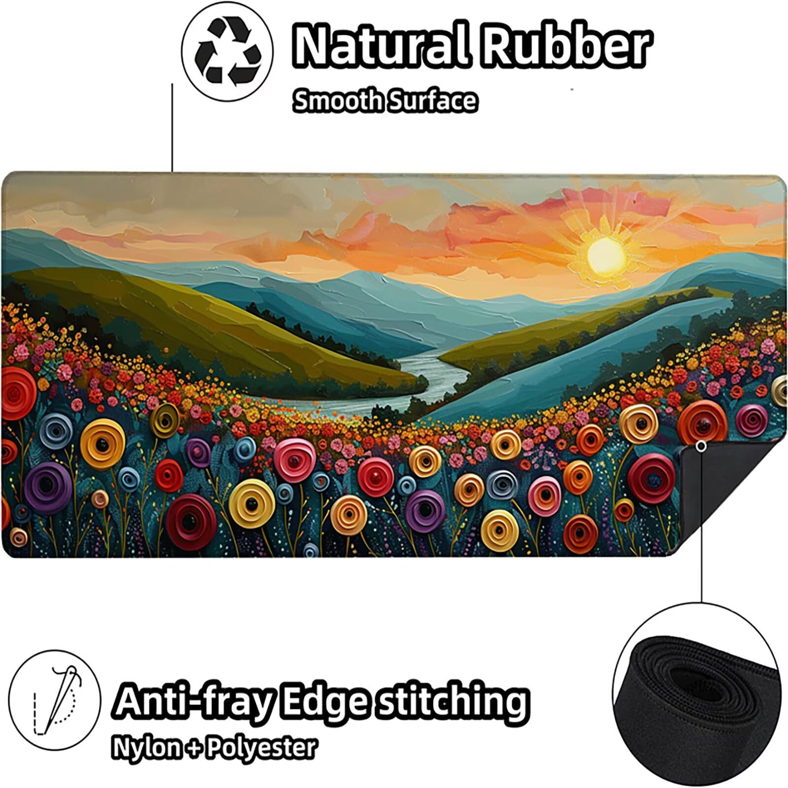 Amanecer Alfombrilla Ratón Gaming XXL 1500 x 800 mm, Alfombrilla Gaming Amarillo Mousepad con Base de Goma Antideslizante, Impermeable Desk Mat para Teclado y Raton, Accesorios Gaming, Regalos Y-M