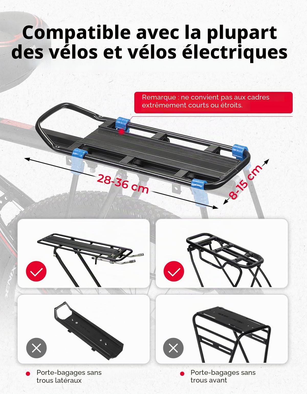 KEMIMOTO 3 en 1 Sacoche Velo Porte Bagage Arriere, 13L Sacoche Vélo Arrière Etanche 500D PVC et avec Plusieurs Compartiments, Sac Vélo Multifonctionnelle avec Poignée de Transport et Bandoulière