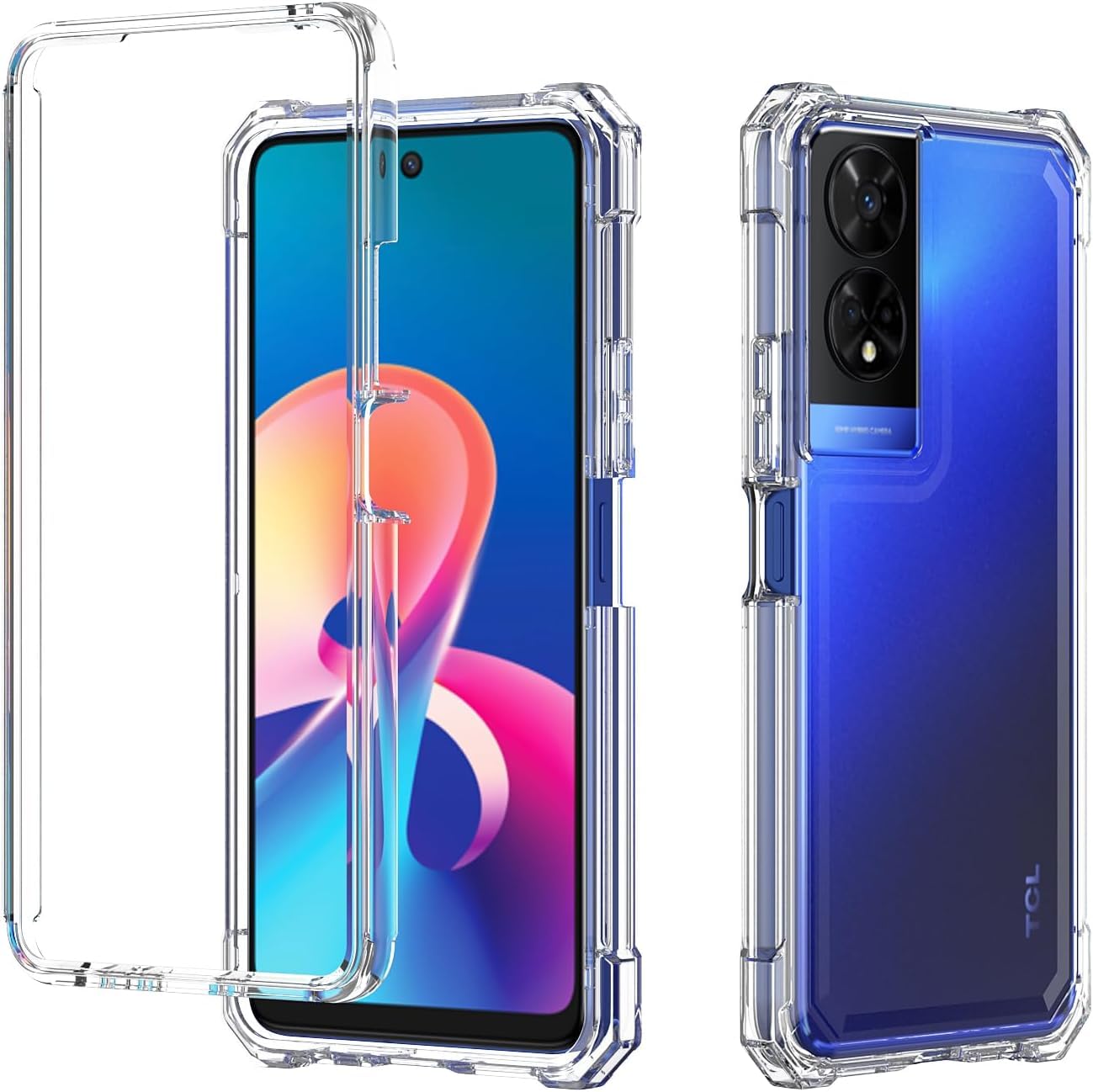 Eaglecell - for TCL 50 XE NXTPAPER 5G, TCL 50XE 5G - Full Cover Shockproof Protective Phone Case - Clear