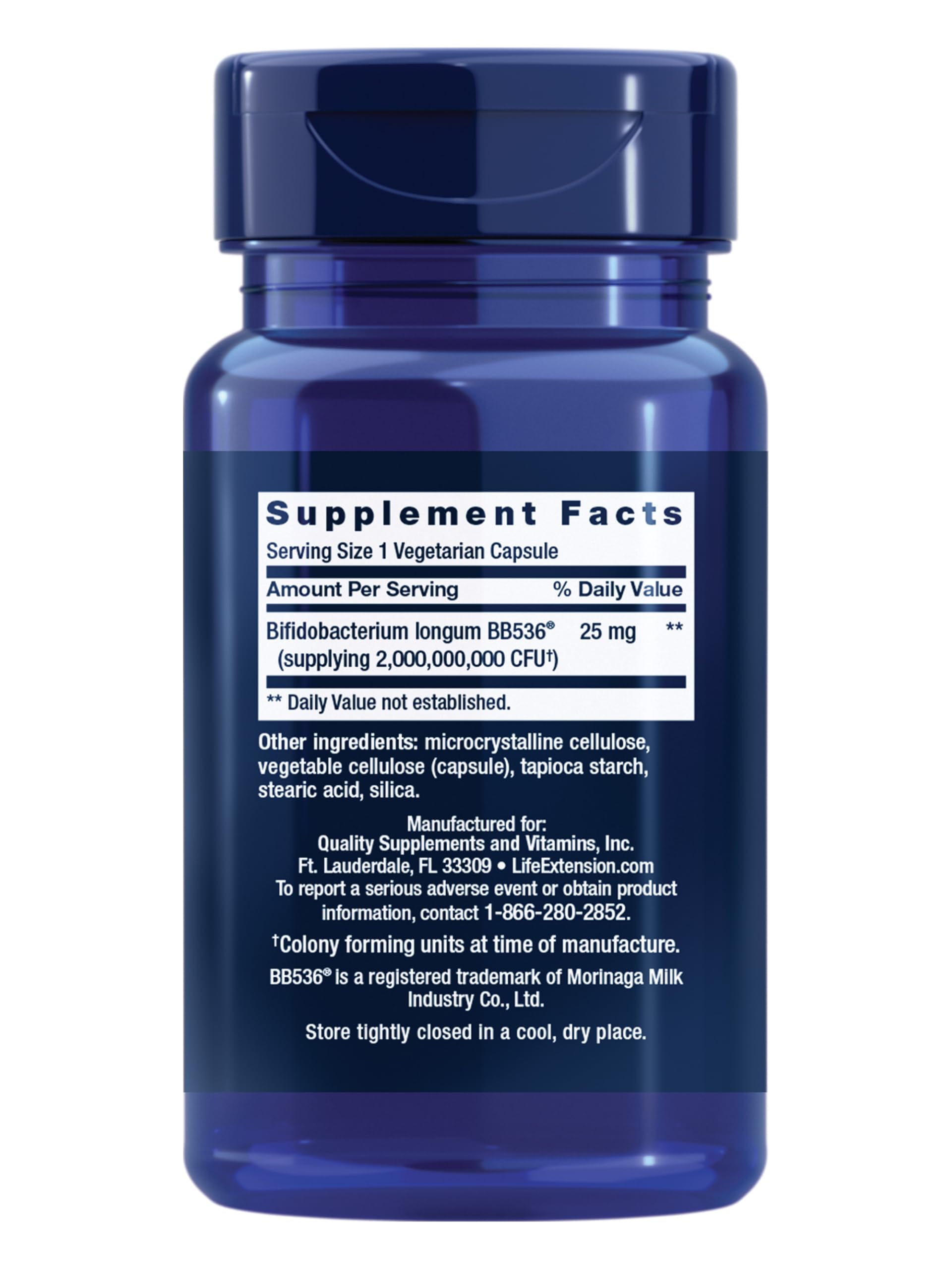 Life Extension Bifido GI Balance Probiotics, BB536, 60 Capsules — Amazon image 2