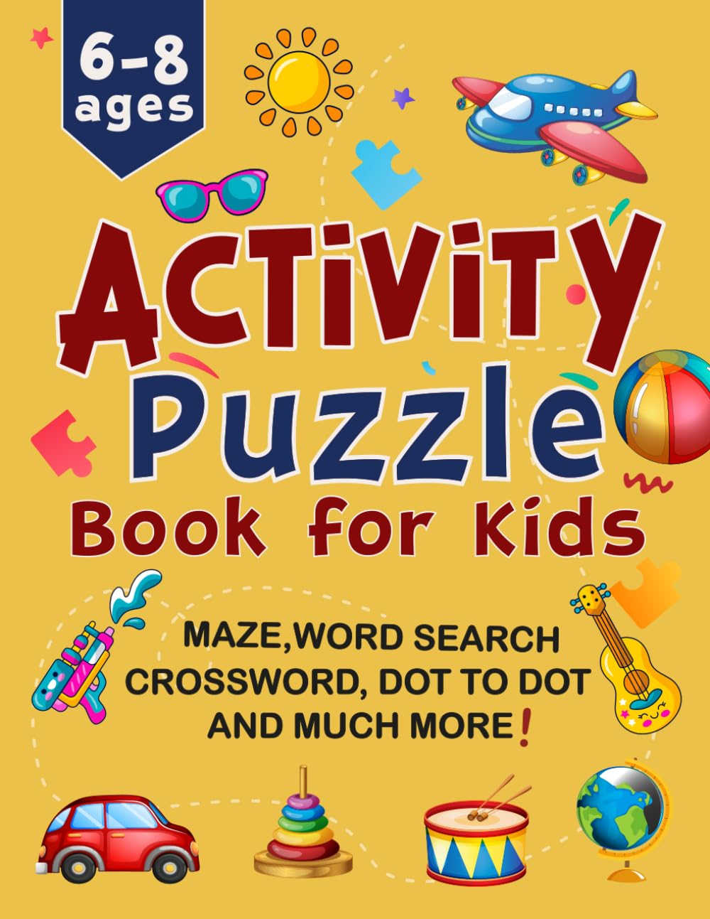 Activity Puzzle Book for Kids 6-8 year olds