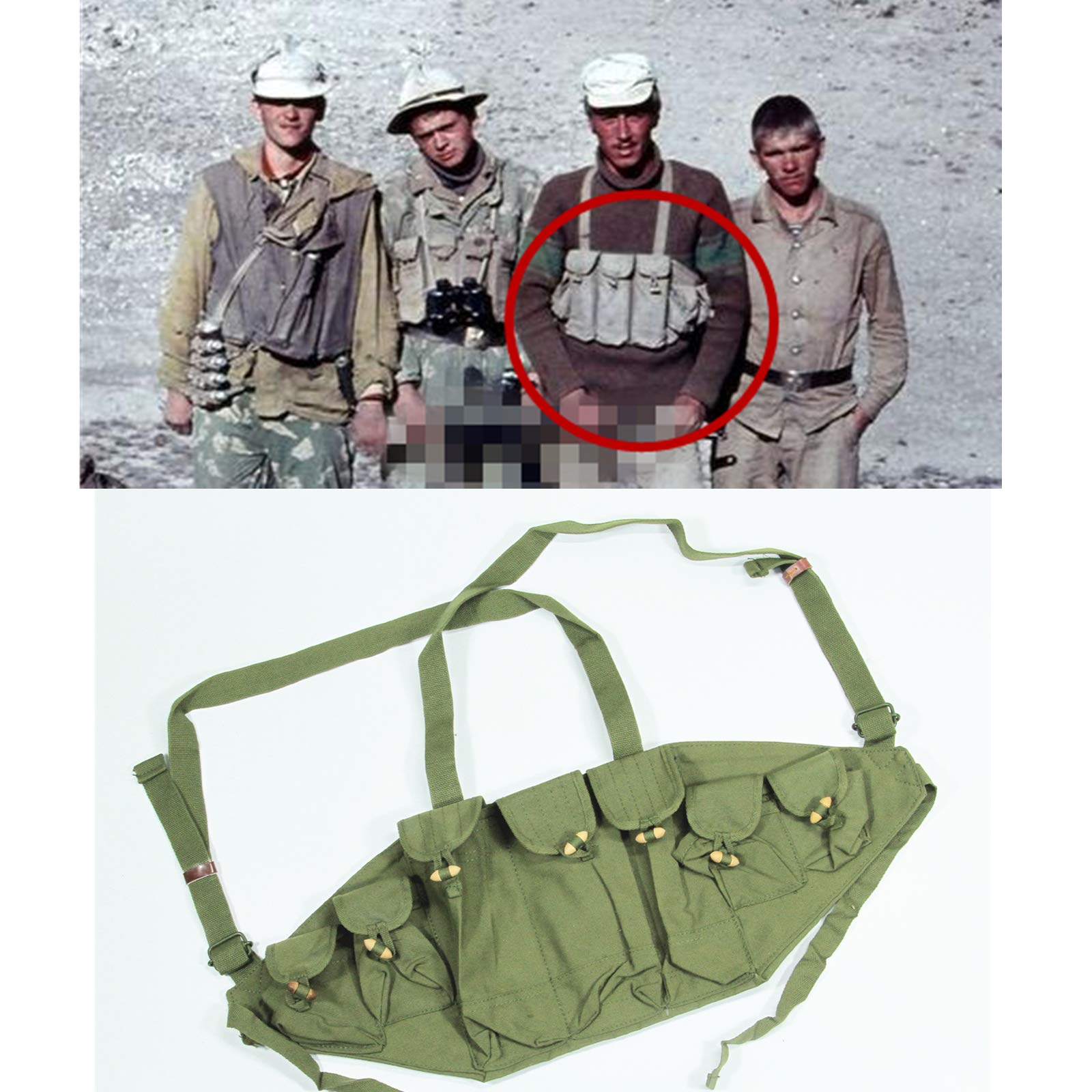 Surplus Chinese Type 56 Chest Rig 7-Pocket Bandoleer Cartridge Holder Ak 47 Pouches Bag Original Item