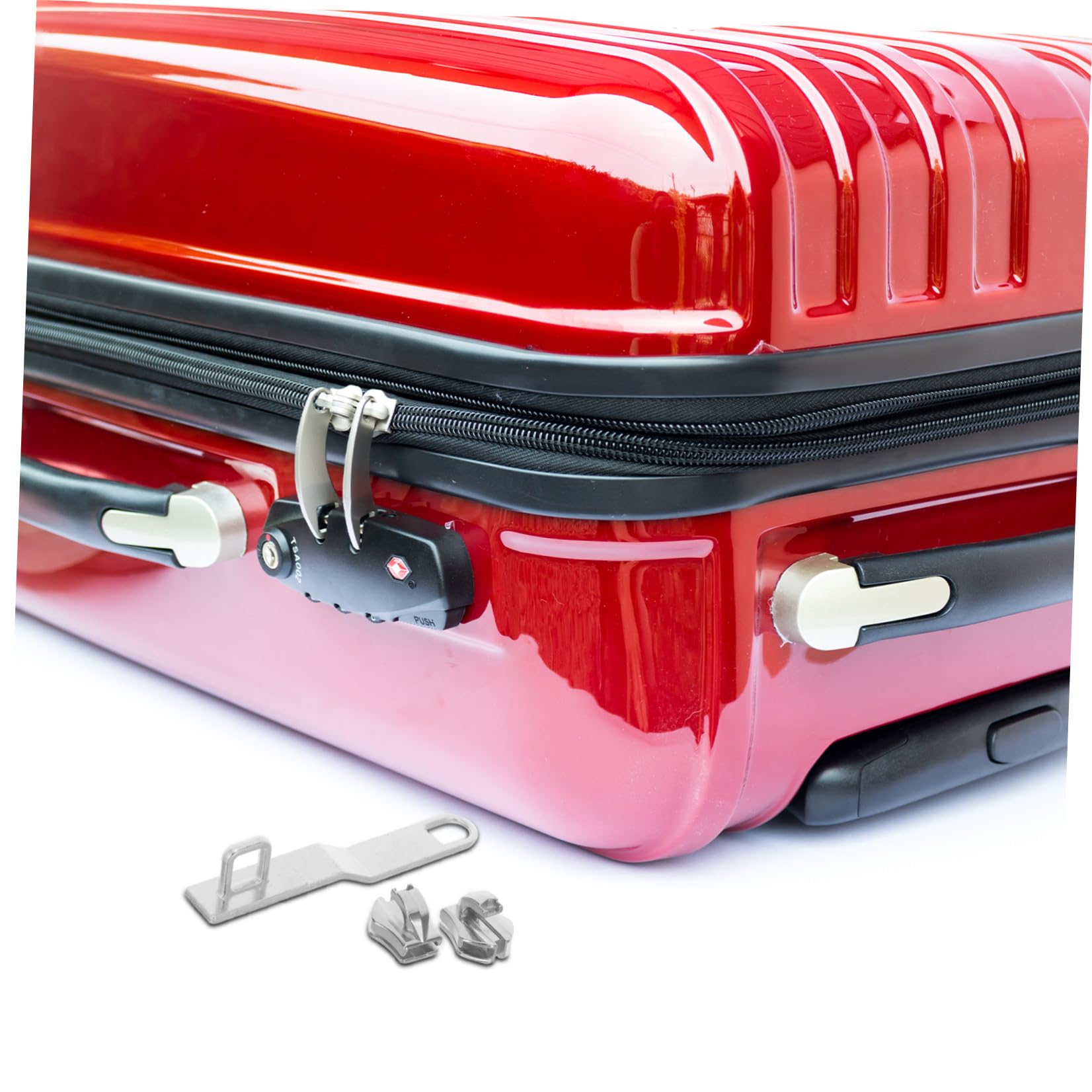 Baluue 2 Set Blocco per Valigia in Lega di Zinco Argento 6x1,1x0,8 Cm per Cerniera per Valigie, e Resistente per Viaggi Internazionali