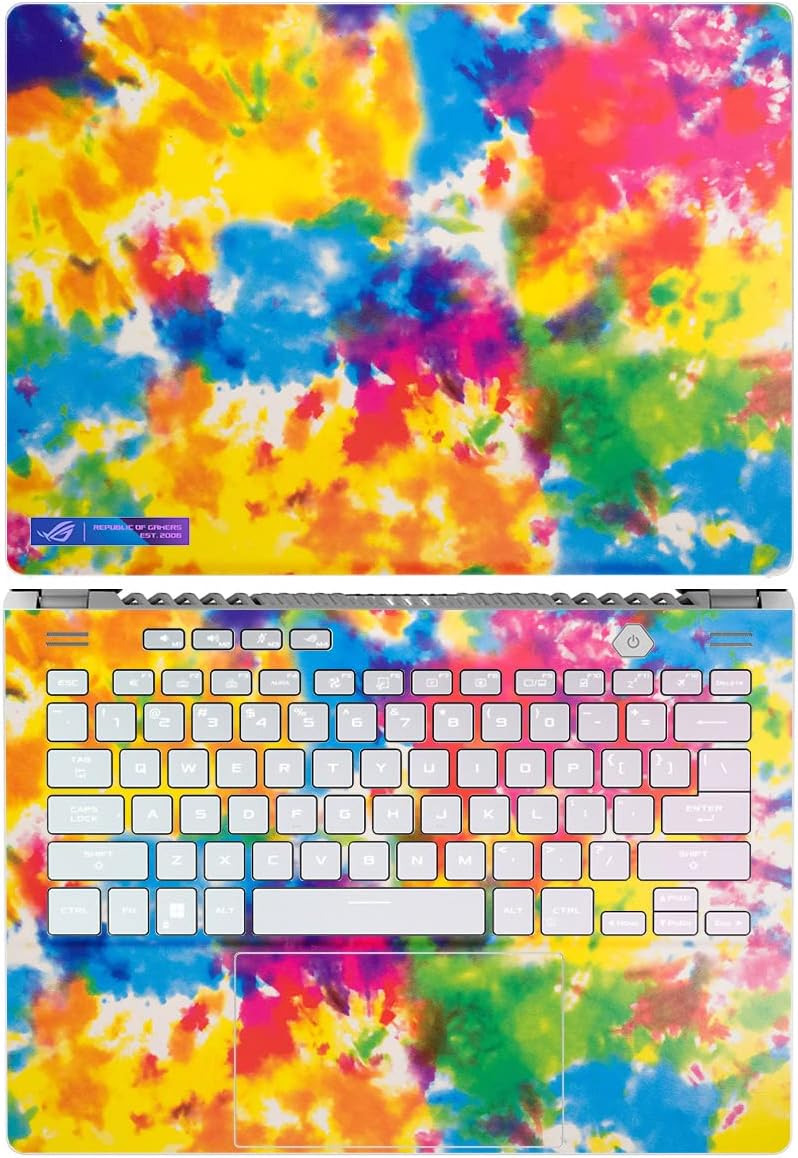 SopiGuard Sticker Skin for 2022 ASUS Zephyrus G14 Vinyl Wrap Include Top, and Keyboard Panels (Watercolor)
