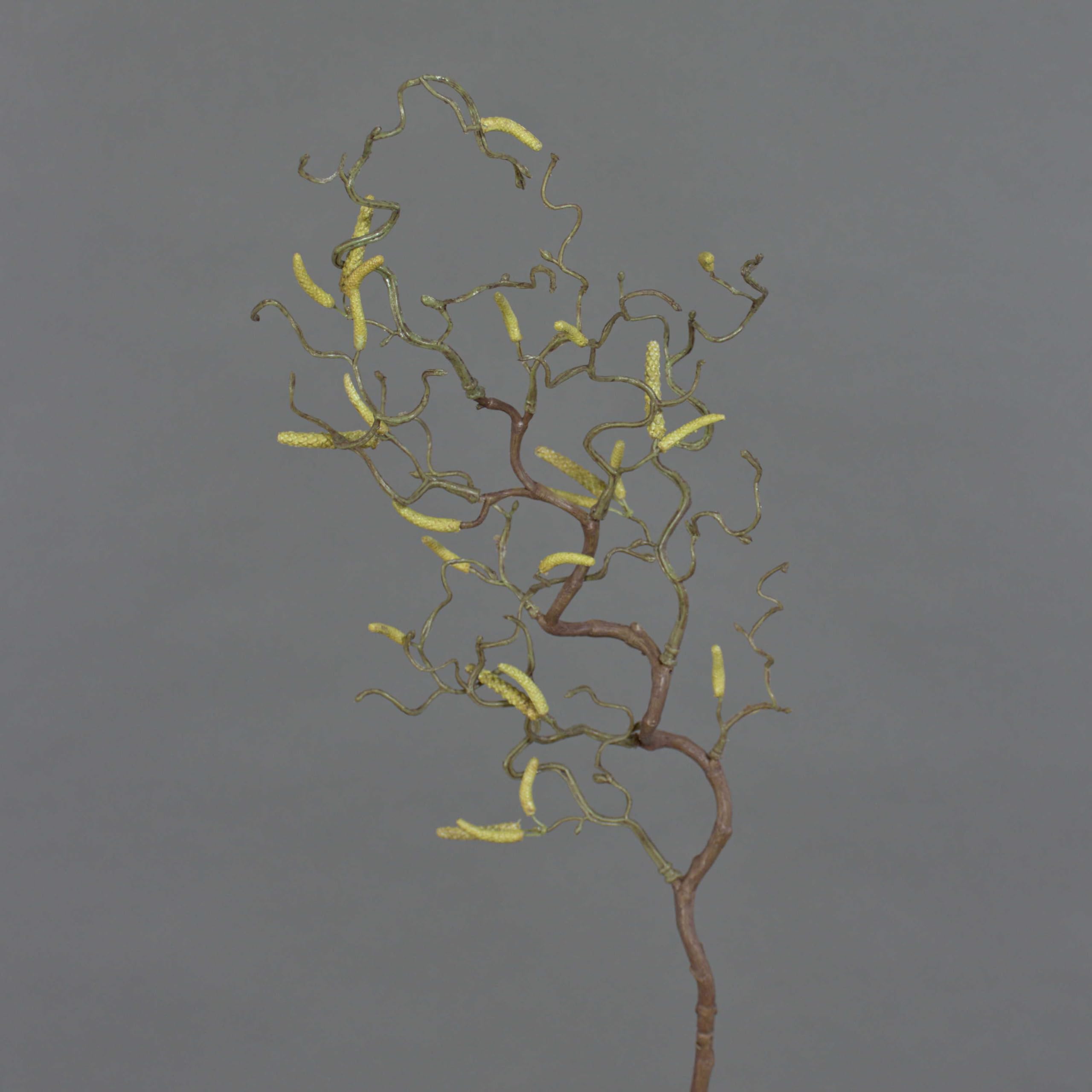 artplants.de Plastic Hazelnut spray with 20 catkins, 26"/65cm - Artificial twig/Artificial branch