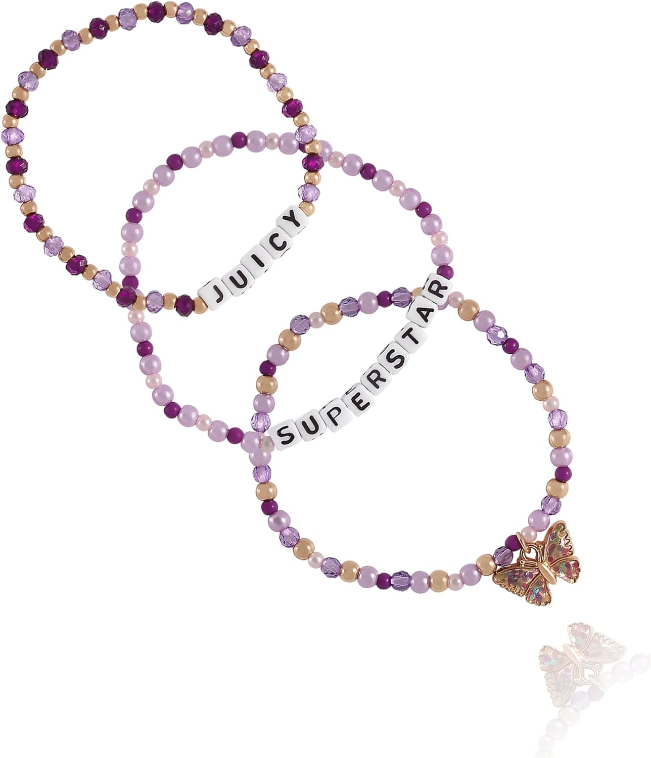 Juicy Couture Kids Bracelet for Girls 2 or 3-Piece Set, Beaded Friendship Bracelets, Mother's Day Gifts for Girls