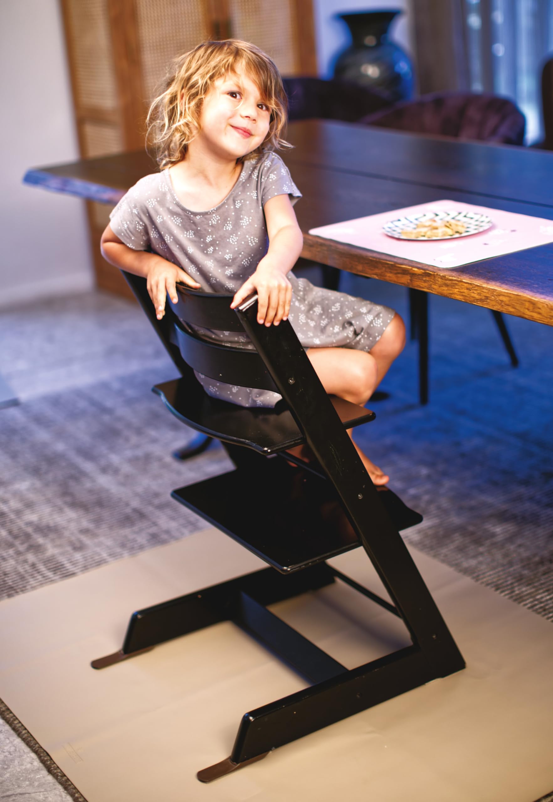 TINYLOADERS Praktische vloermatten om onder hoge stoel te leggen onder kinderstoel speelmat spuitmat voor kunst handwerk wasbare waterdichte antislip vloerbescherming 110 cm x 95 cm groen