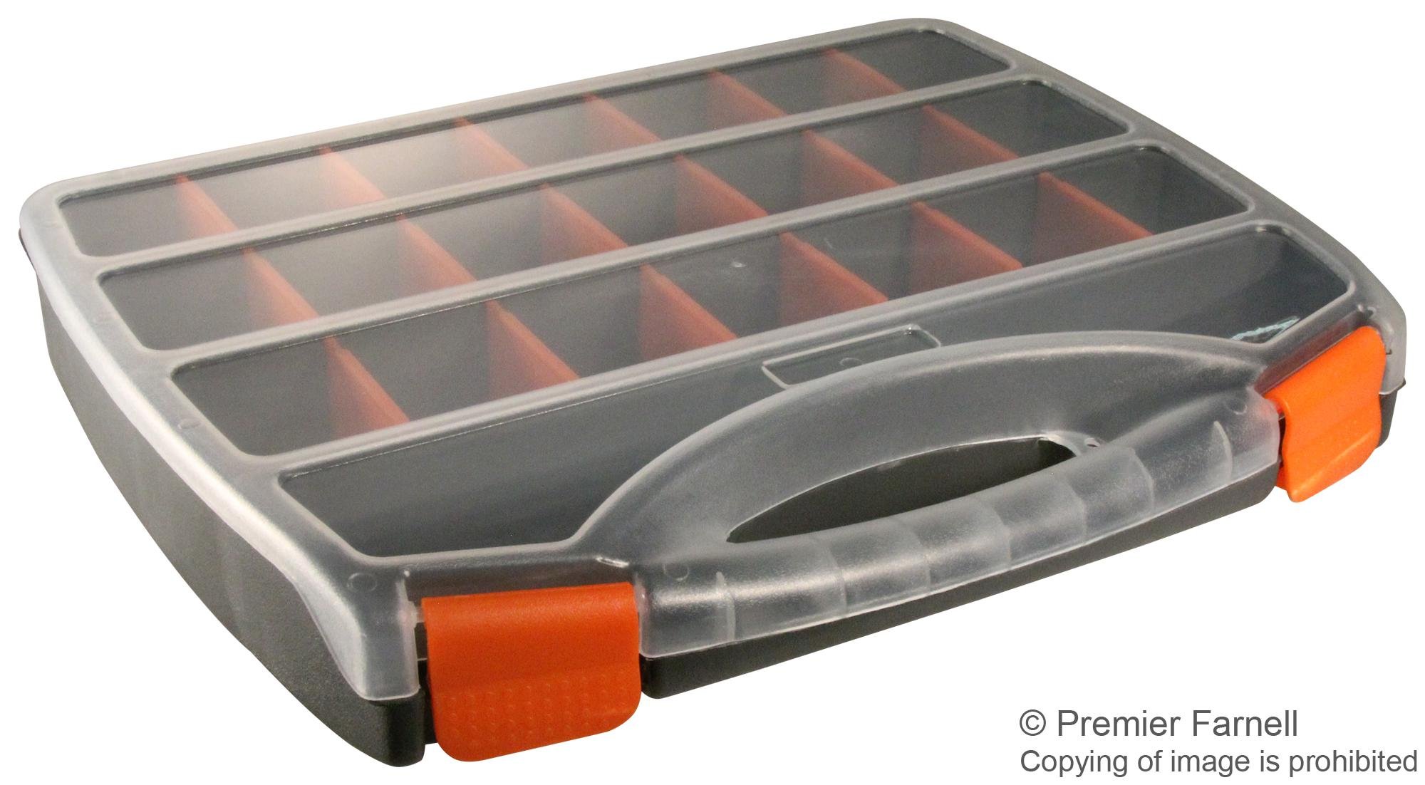 DuratoolD01926 Adjustable Compartment Storage Box, Grey - 50mm x 320mm x 260mm