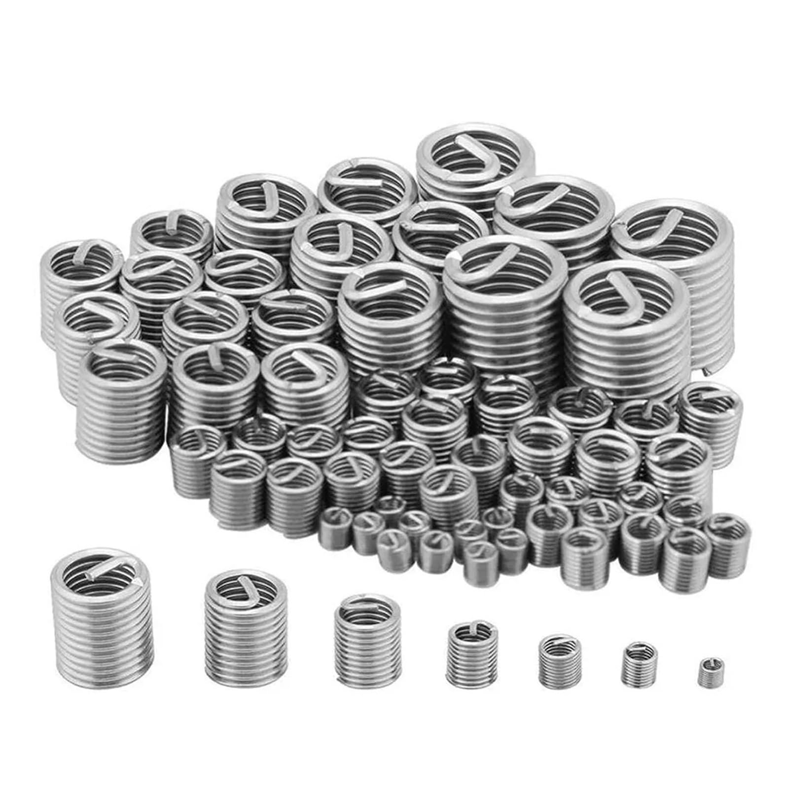 Hdoytxxm Multicolor 60Pcs Steel Wire Thread Inserts 3Mm-12Mm Helical Repair Wire Screw Set For Enhanced Bolt Connection Durability Threaded Insert Set