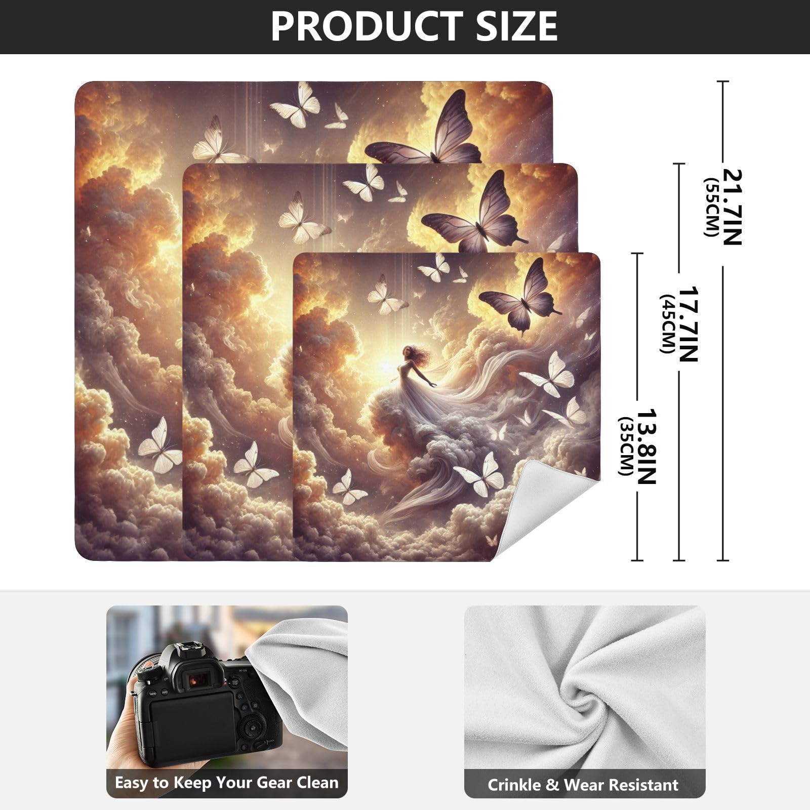 Butterfly Sky Golden Self-adhesive Cloth 17.7