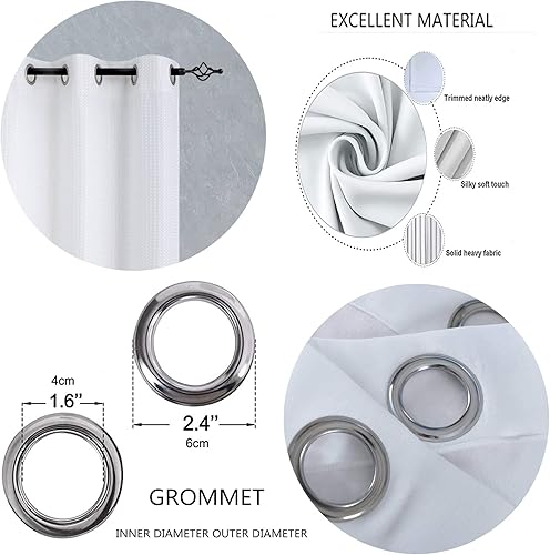 Miniatura 5 de Cortinas opacas modernas de mediados de siglo, cortinas con estampado geométrico abstracto verde 3D, 2 paneles, cortina de oscurecimiento con ojales