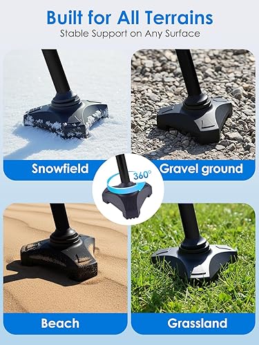 Miniatura 6 de Adjustable Walking Cane for Women & Men for Stability, Self Standing Cane with Second Handle for Standing, 350lbs Heavy Duty Foldable Collapsible