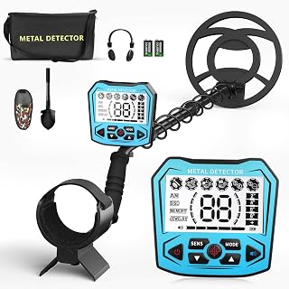 Detector de Metales de Alta Precisión, Longitud Ajustable de 113 cm a 141 cm, 5 Modos, Pantalla LCD, Bobina de Búsqueda Impermeable IP68 para Adultos & Niños