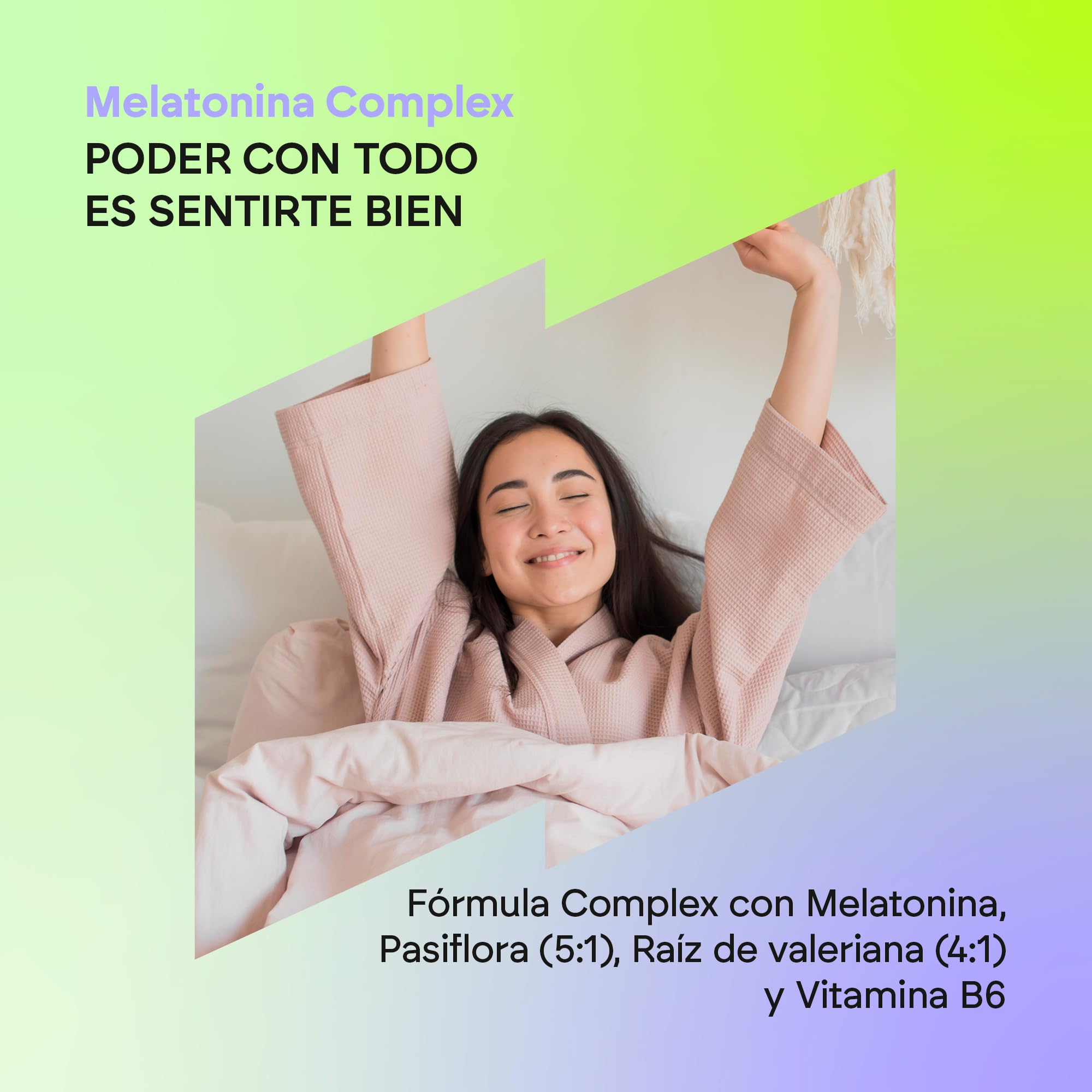 Melatonina 1,8mg Complex - Conciliar Sueño y Jet Lag - Valeriana + Pasiflora + Vit B6-60 Cápsulas Veganas Melatonin Complex Nutralie