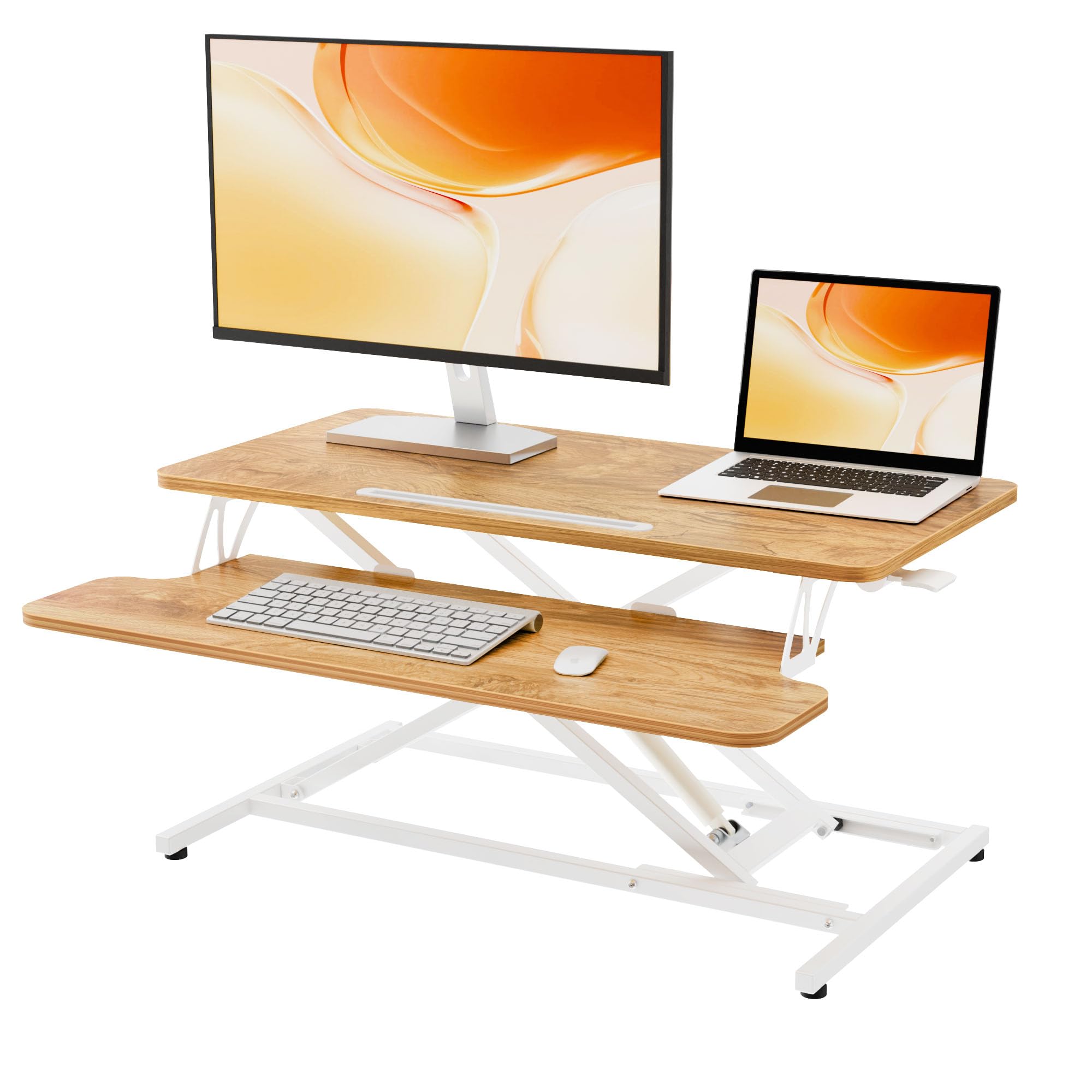 ERGOMAKER スタンディングデスク 卓上ガス圧昇降式 Amazon | ERGOMAKER スタンディングデスク 卓上 幅91*奥行40cm