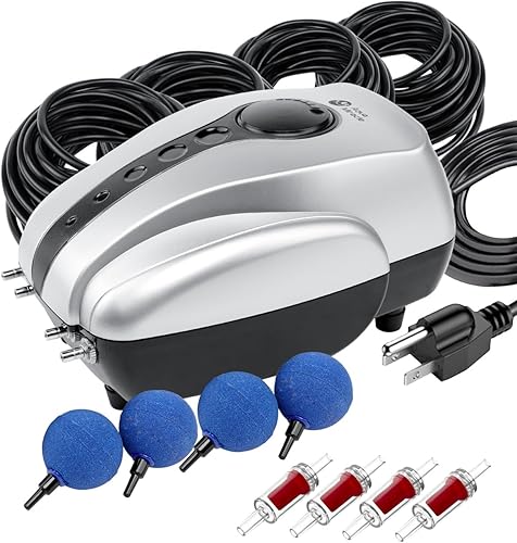 AquaMiracle Aireador de estanque Koi todo en uno para estanques al aire libre de hasta 2000 galones, sistema de aireación de estanque con bomba de