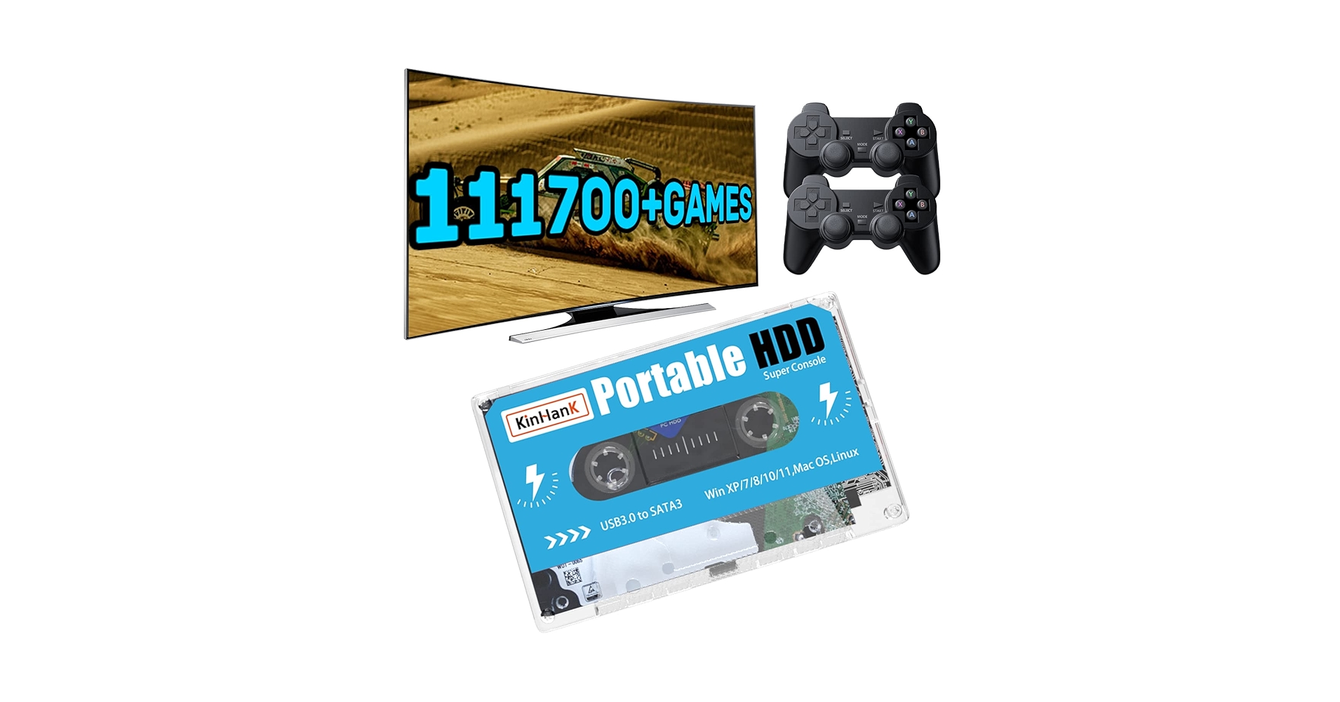 Kinhank , Launchbox エミュレータ 外付けHDD 500gb Amazon.com: Kinhank 500G Portable External Game Hard Drive
