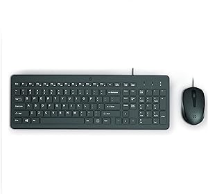 HP 150 Combo Keyboard and Mouse with 100 cm USB Cable, LED Indicator Capital Lock, 12 Key Combinations, Plug and Play, 160…