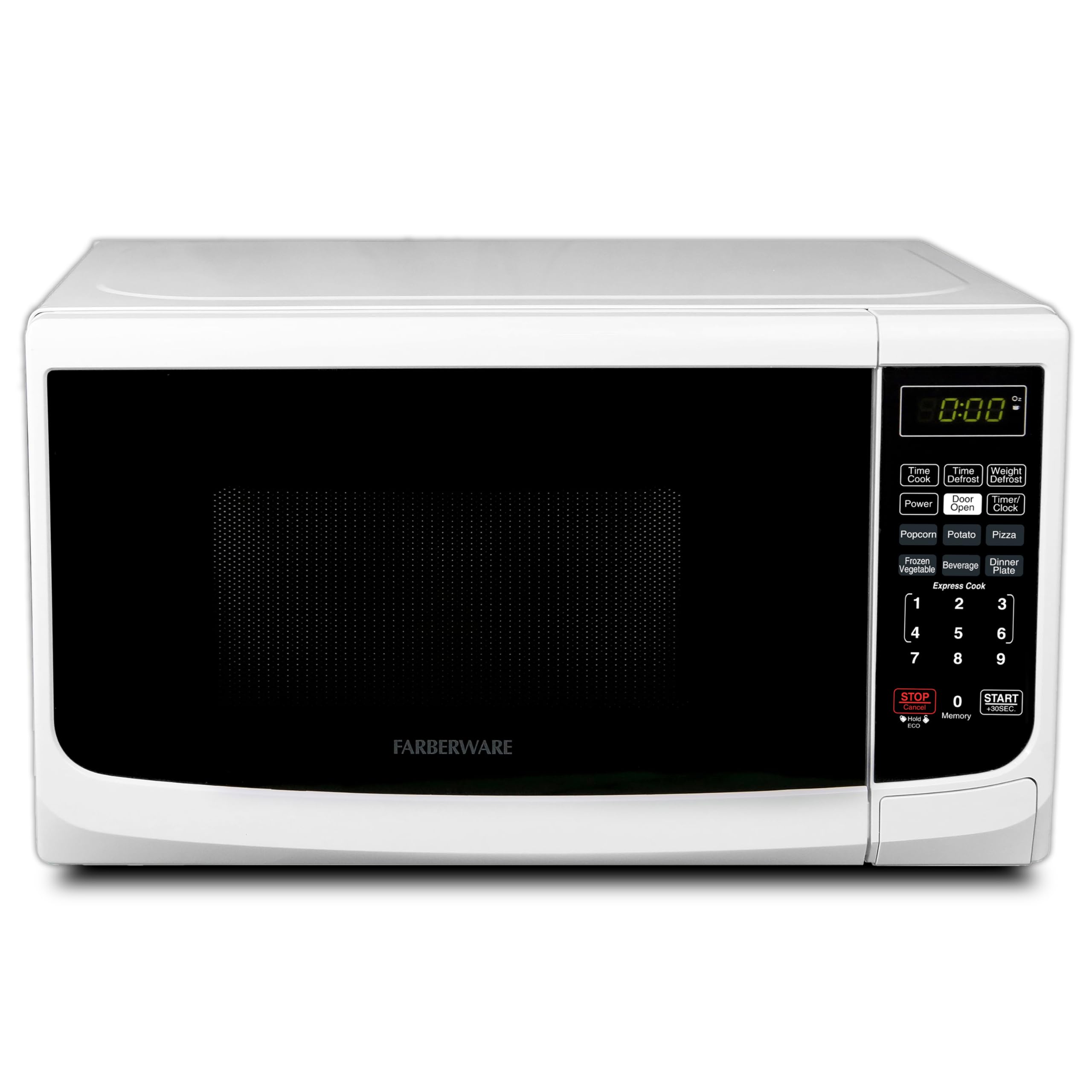 Farberware Countertop Microwave 700 Watts, Cu. Ft. - Microwave Oven With LED Lighting and Child Lock - Perfect for Apartments and Dorms - Easy Clean Grey Interior, Retro White