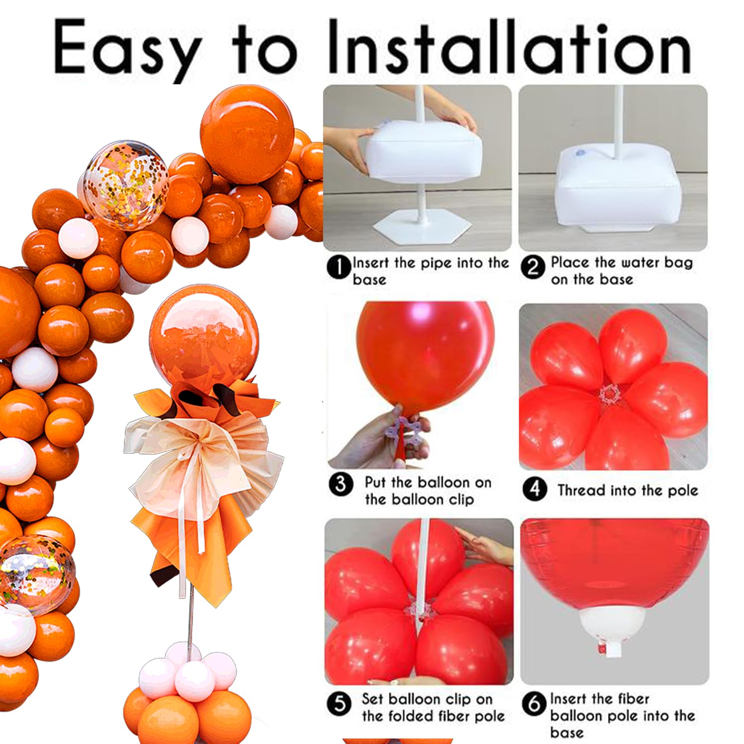 Ballonbogen-Ständer-Set, Partyzubehör, 2,5 m und 1,5 m, halber Bogen-Ballonständer mit Wasserfüllbeutel, frei biegbarer Ballonhalter für Hochzeit, Babyparty, Geburtstag, Party-Dekorationen, Gold