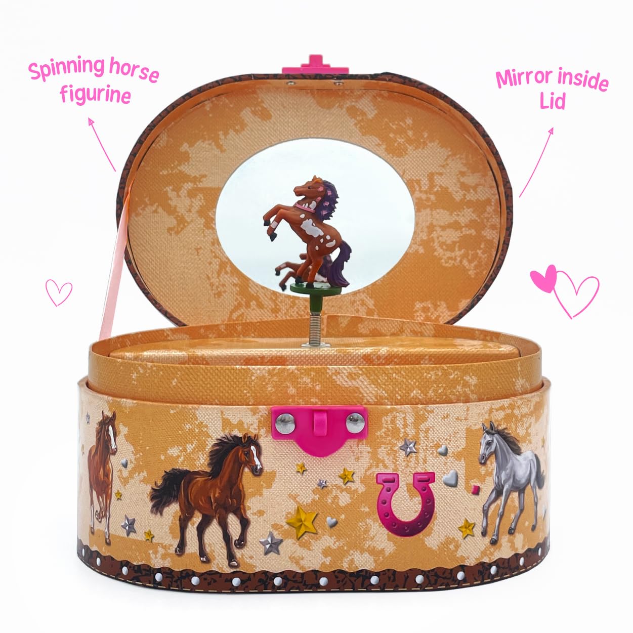 Amazon.com: Hot Focus Dashing Horse Oval Shaped Musical Jewelry