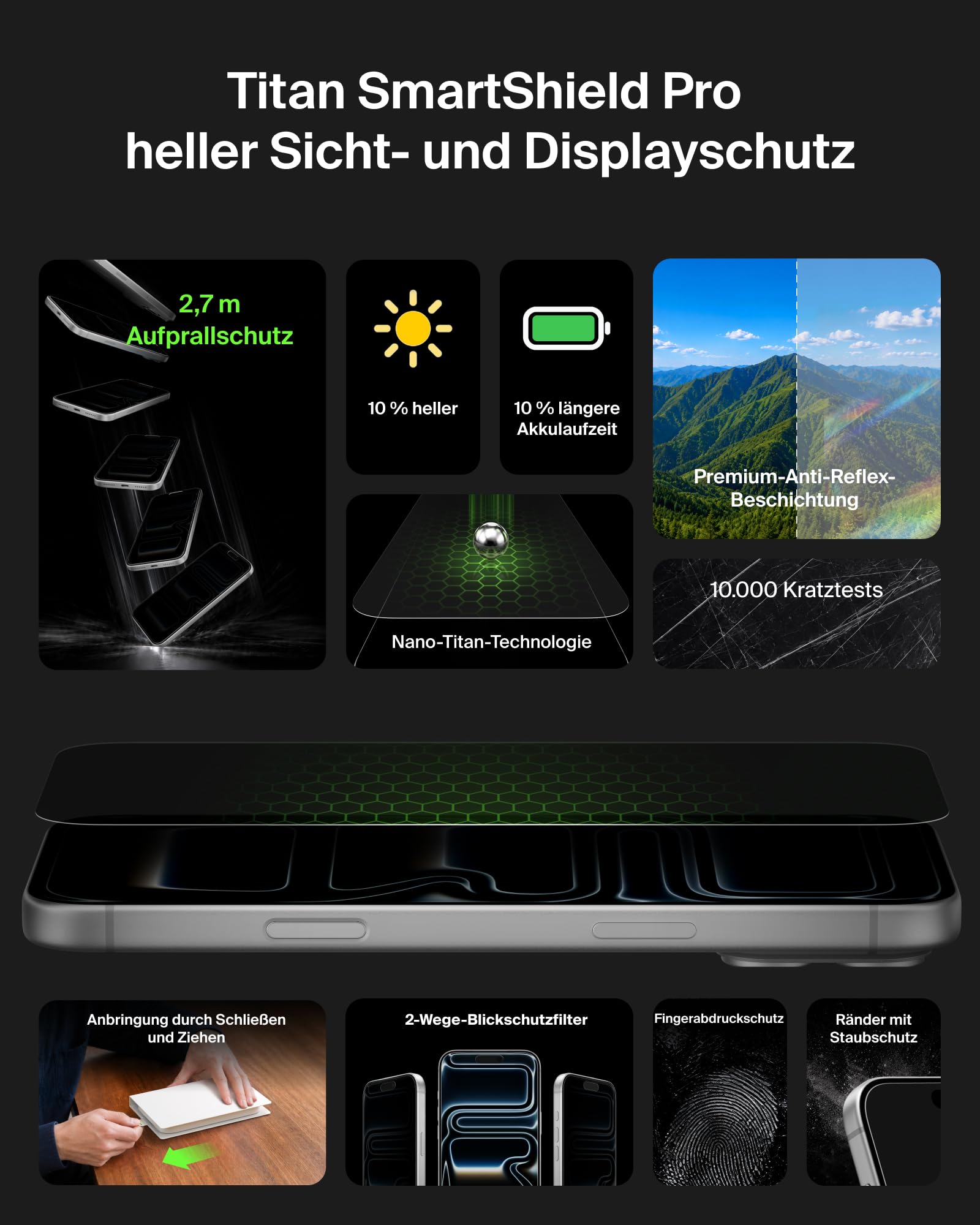 Belkin Titan SmartShield Pro Helle Schutzfolie für iPhone 18 Pro