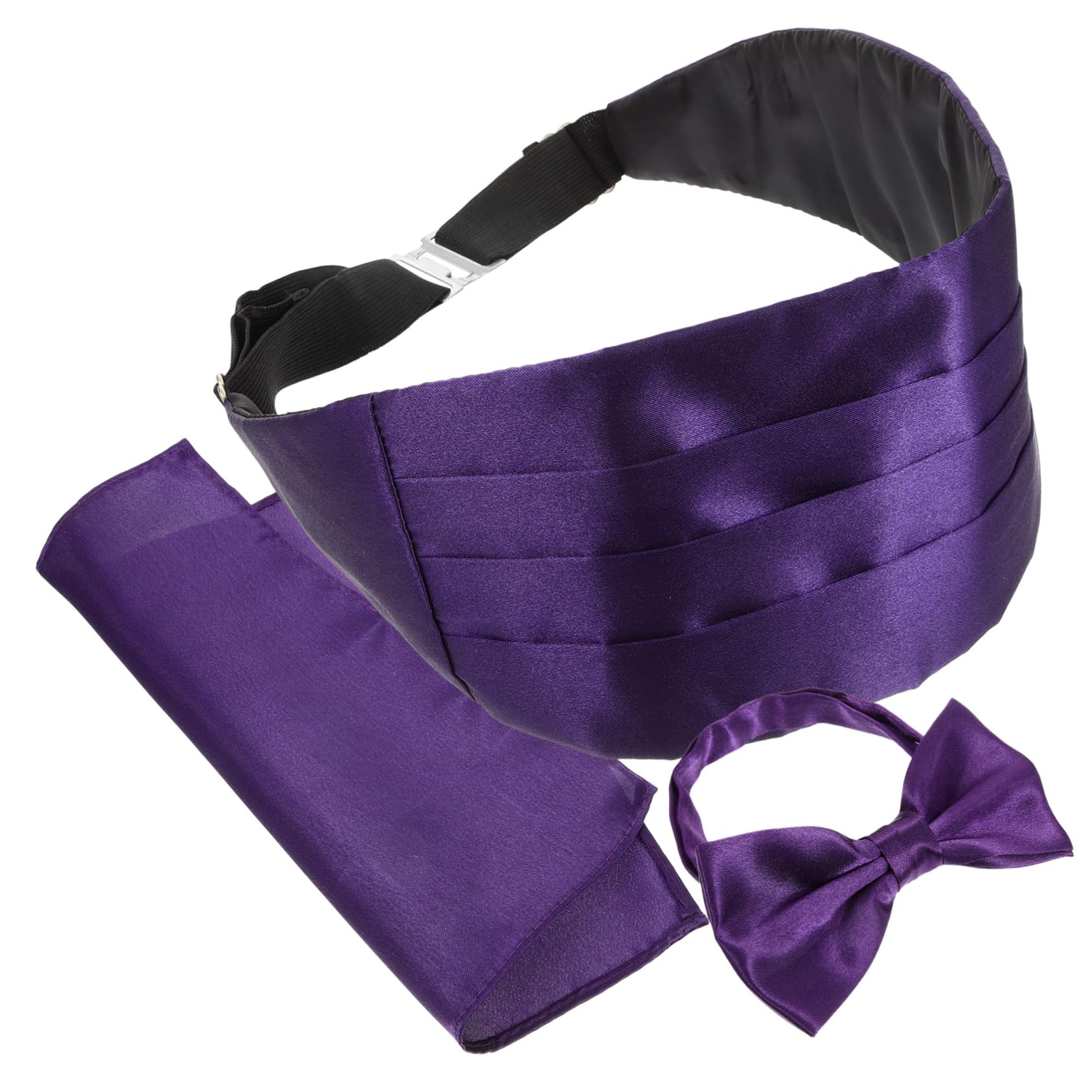 VALICLUD Fashion Bow Tie Set Mens Neck Ties Smooth Satin Handkerchief for Men's Formal Occasions Parties