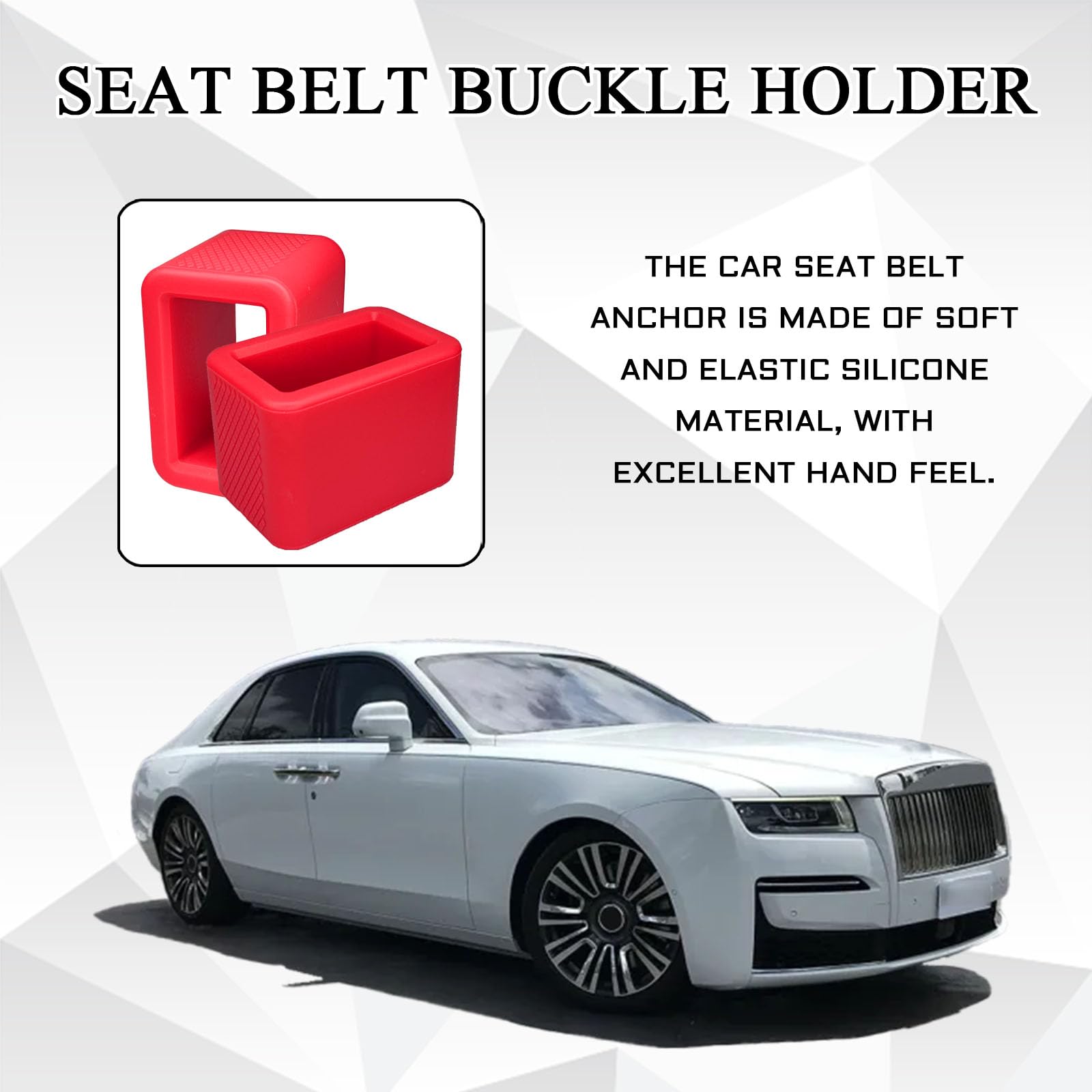 Car Seat Belt Buckle Holder, Flexible Silicone Buckle, Buckle Booster Raises Seat Belt For Easy Access 2 Pack - View #9