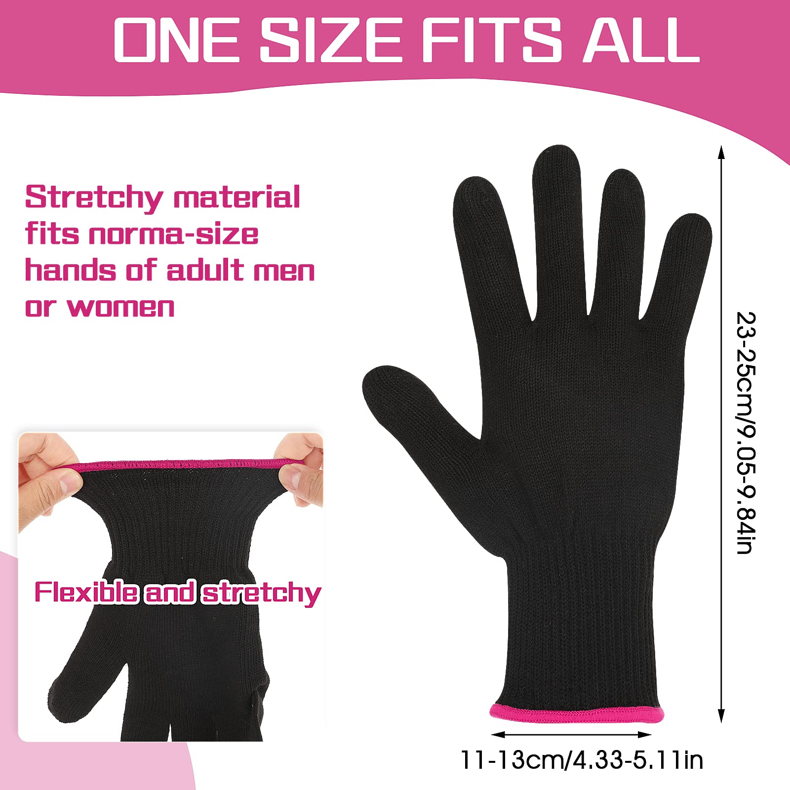 WLLHYF Lot de 2 gants de coiffage professionnels résistants à la chaleur pour fer à friser et fer à friser, gants résistants à la chaleur