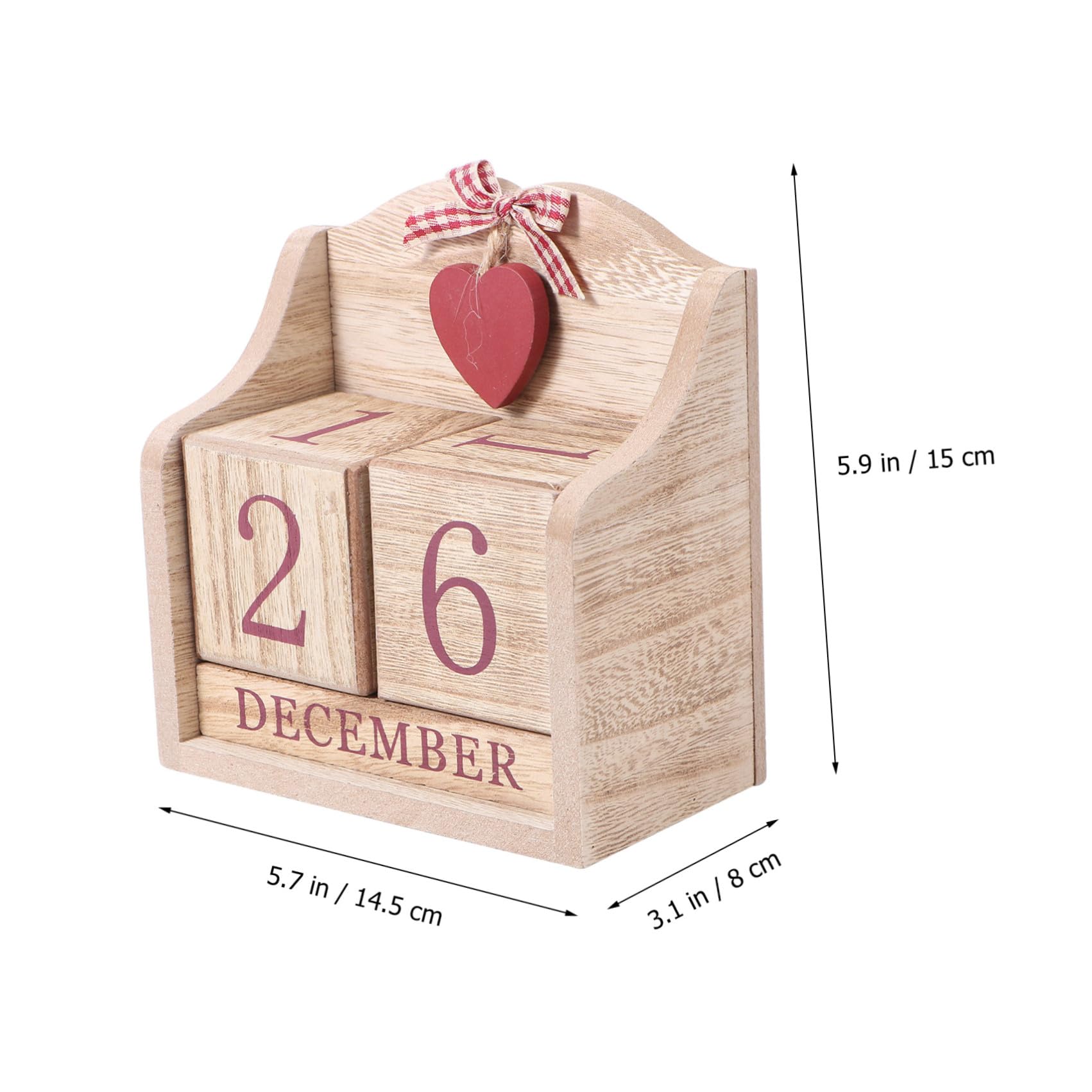 Calendario in Legno a Cambio Manuale Data, Decorazione da Scrivania Unica per Camera e Artigianato Domestico