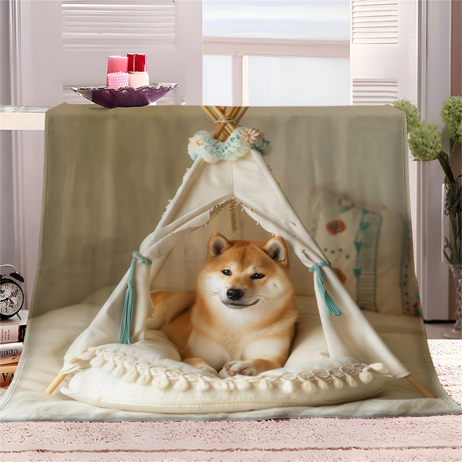 Sherpa Blanket Animal Lion Theme Throw Blanket Super Soft Microfiber Flannel Blanket 70" x 80" Ultra Luxurious Warm and Cozy Blanket