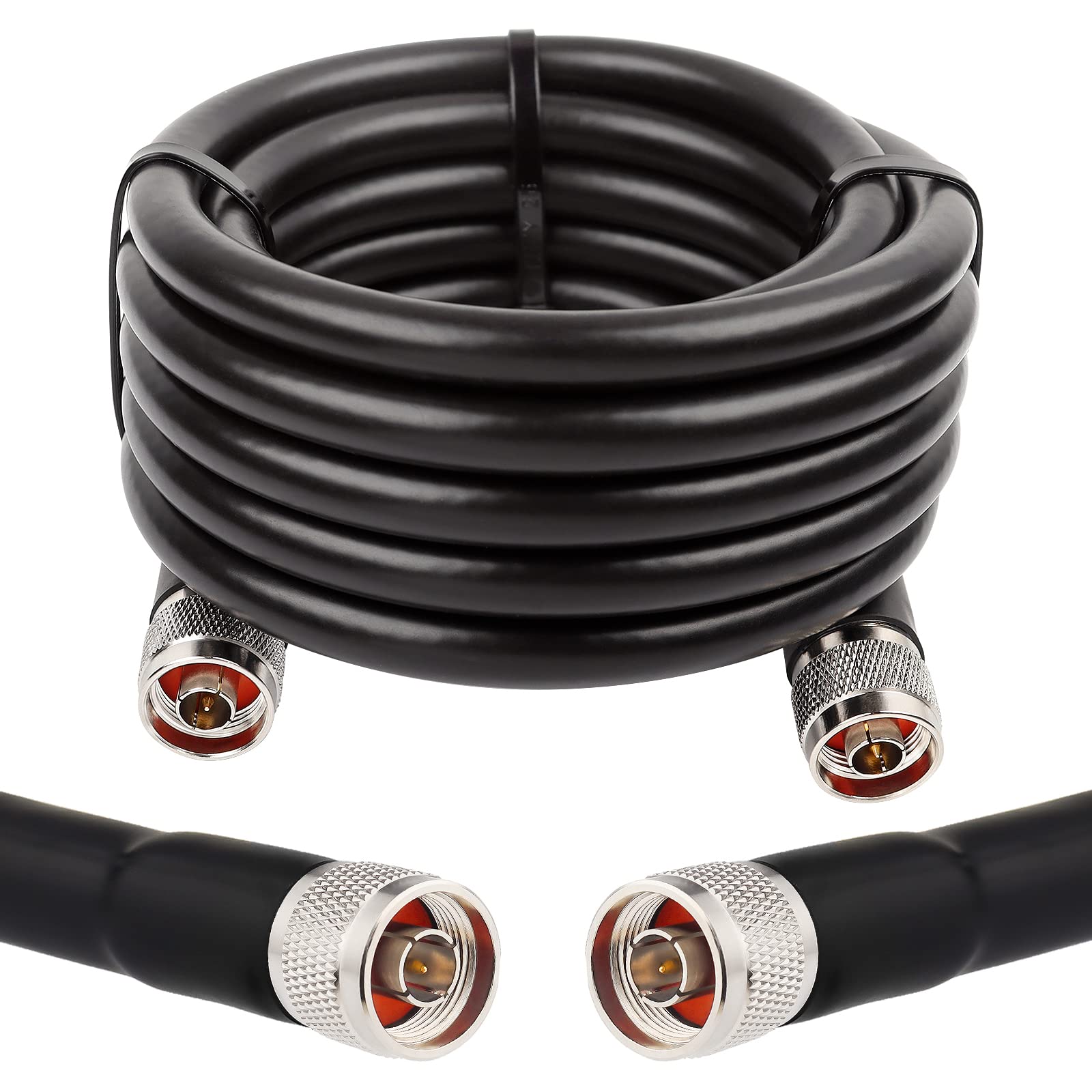 XRDS -RF 15 ft KMR400 Low Loss Coax Cable, 50 Ohm Coax Extension Cable N Male to N Male Connector Coaxial Cables for 3G/4G/5G/LTE/GPS/WiFi/RF/Ham/Radio to Antenna (Not for TV)