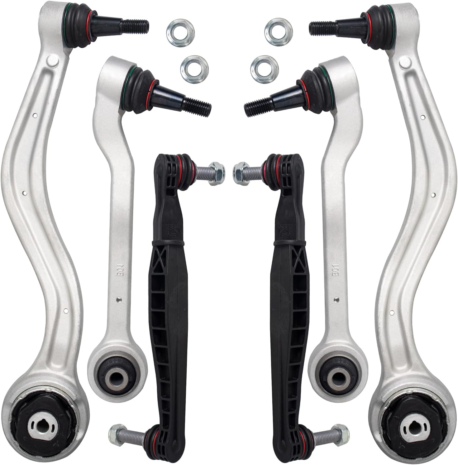 AUQDD 6Pc Suspension Kit (For RWD) Front Lower Control Arm Ball Joint Assembly Sway Link Fit For 2013-2019 Ca-dillac ATS, 2020-23 CT4 (No 3.6L) (# 23462009 23462008 23462000 23462001 K750672 K750673)