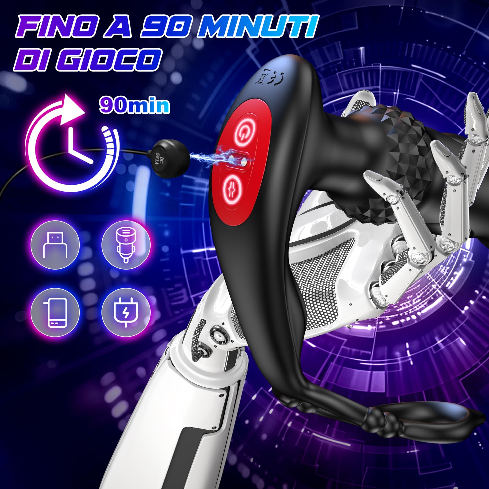 Sex toys Massaggiatori per la Prostata- Vibratoreper Donna Plug Vibratori con Telecomando & Anelli fallici,Dildo Anale con 3 Doppio Picchiettamento &7 Vibrazioni,Plug Anale da Uomo Vibratore per Donna