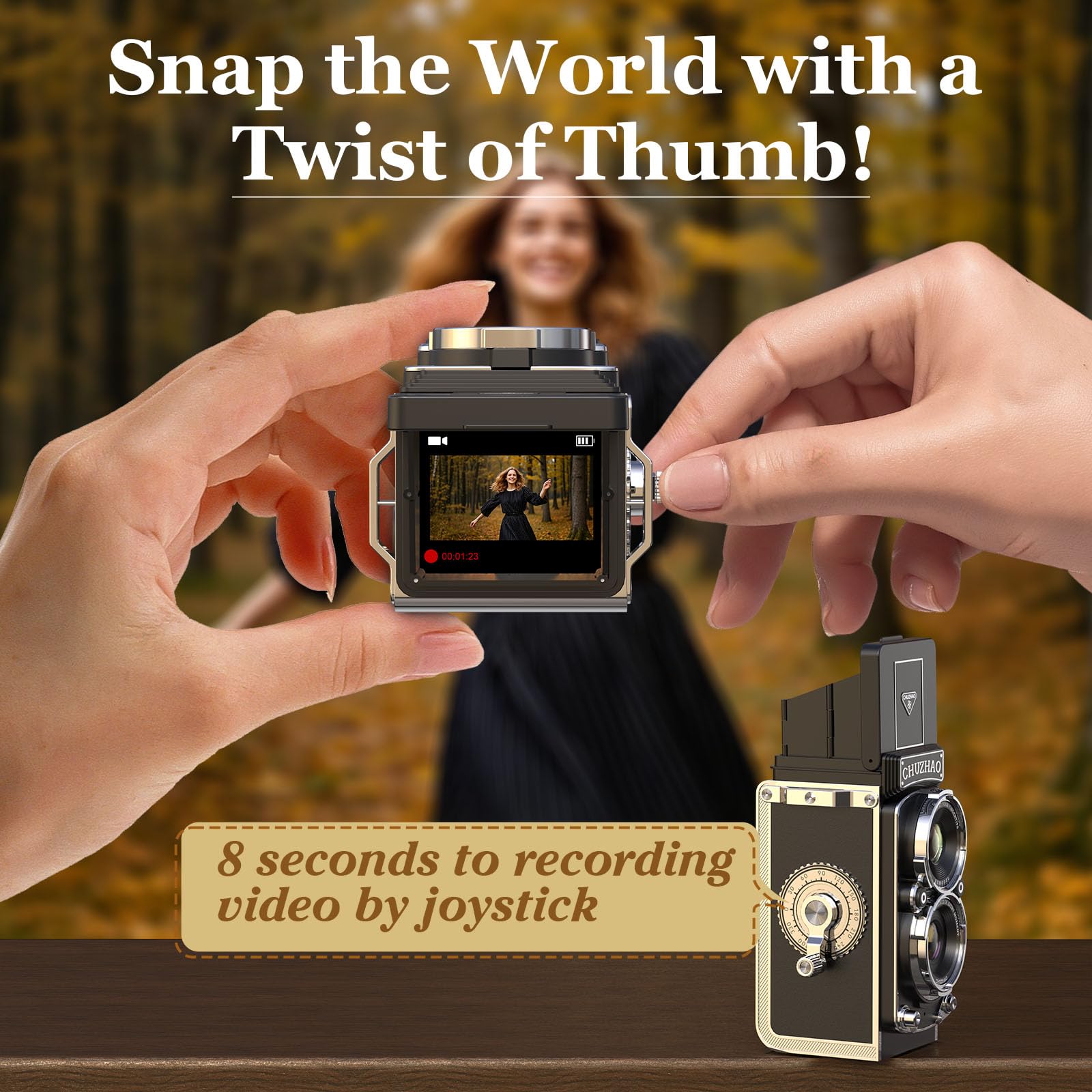 Appareil Photo Vintage Numérique CHUZHAO 1080P 12MP Mini Appareil Photo & Vidéo Numérique Filtre Rétro Noir/Blanc Classique avec Carte 16GB - pour Adolescents Débutants Adultes