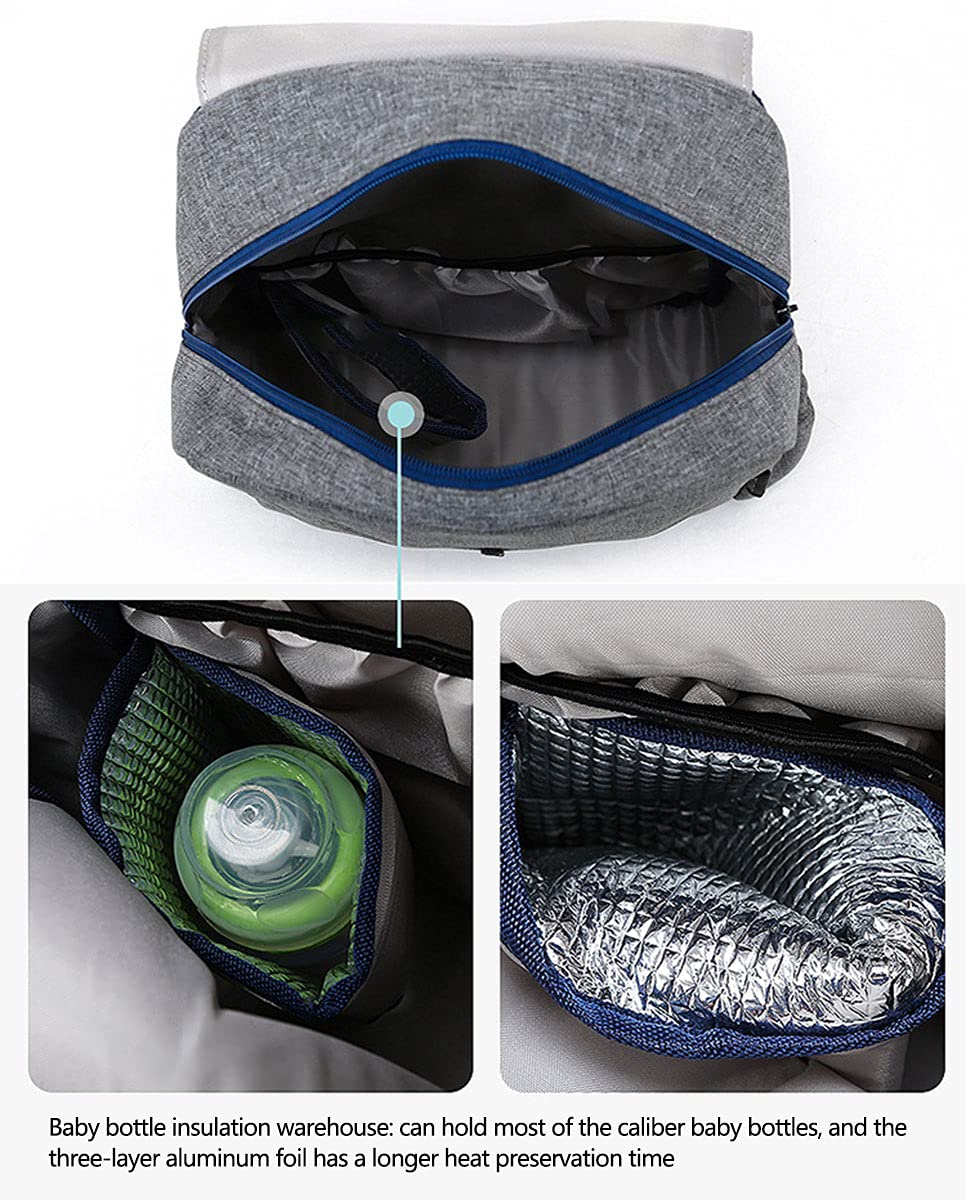 Borsa per Pannolini Portatile, Multifunzione Impermeabile Zaino Mamma Grande capacità Zaino Fasciatoio Neonato Fasciatoio Borsa per Viaggi, Campeggio,Shopping