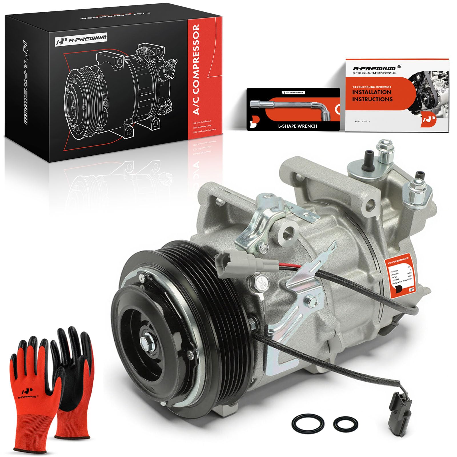 A-Premium AC Compressor with Clutch Compatible with Infiniti QX60 2014-2017 Nissan Altima 2013-2018 Pathfinder Rogue Rogue Select L4 2.5L