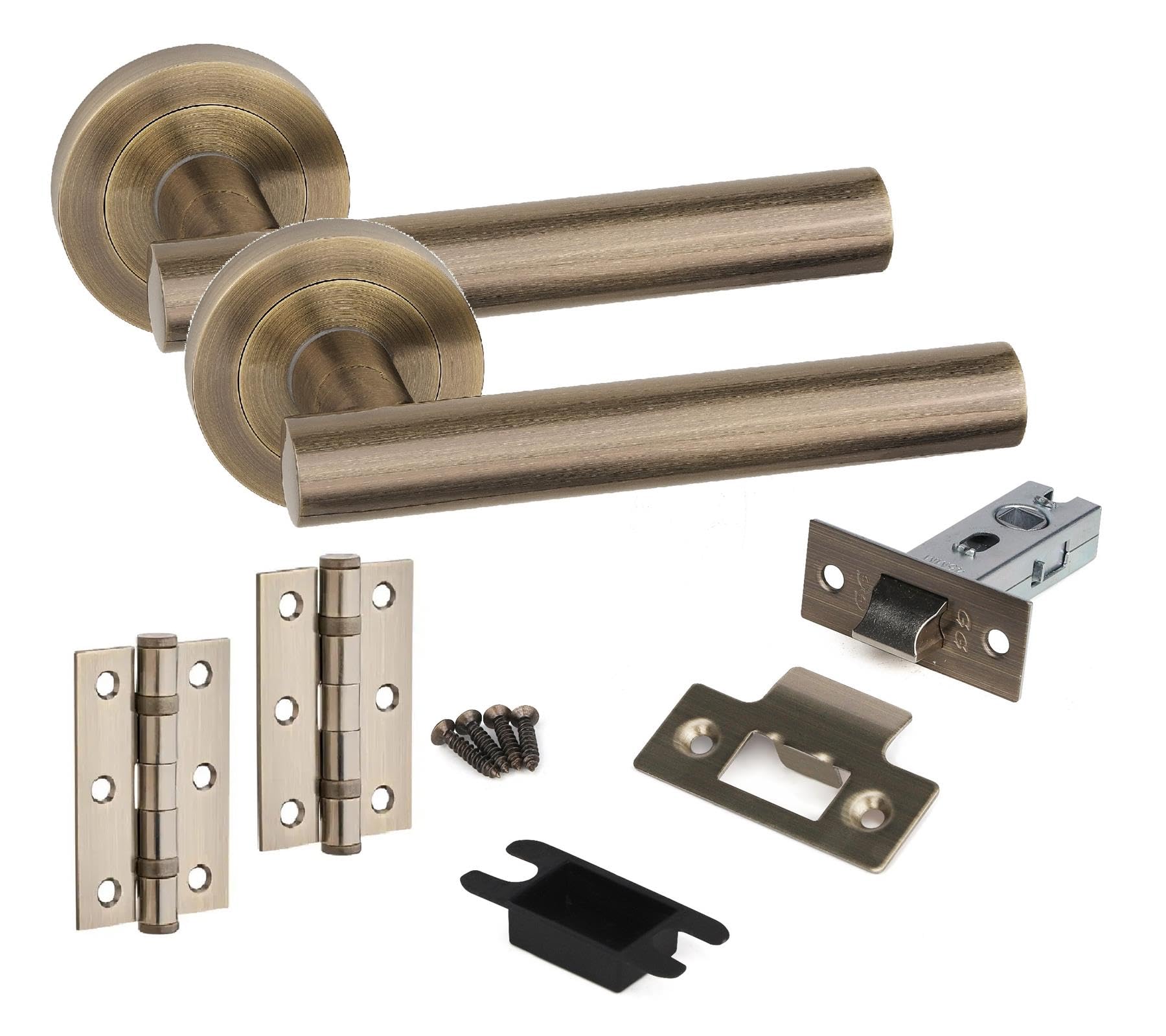 Golden Grace Straight T-Bar Antique Brass Handle Set