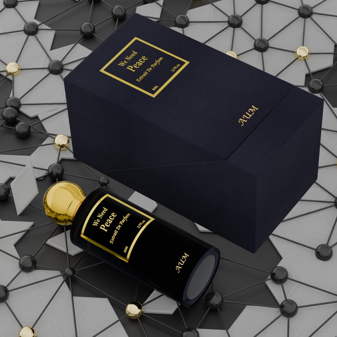 AUM We Need Peace Extrait de Parfum Unisex 80ml – Profumo di Nicchia Caldo e Speziato con Note di Tabacco, Rum, Caramello, Vaniglia, Ambra, Cuoio e Legno di Cedro