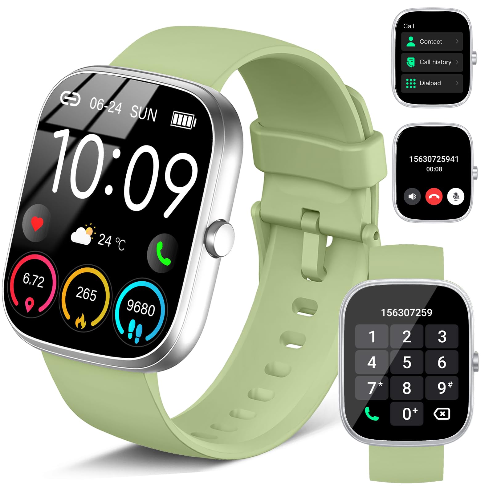 Smartwatch Uomo Donna, 1.91" Orologio Fitness con Effettua/Risposta Chiamate, 110+ Sportive Fitness Tracker con Contapassi Sonno Cardiofrequenzimetro SpO2, Impermeabil IP68 Smart Watch per Android iOS