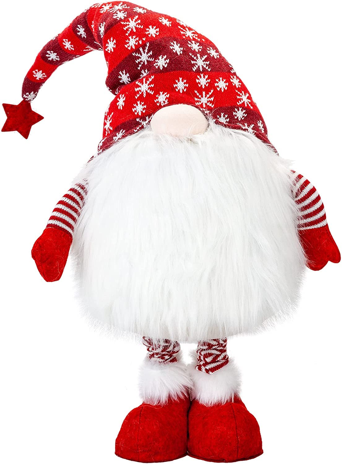 Pms Red Vfm - Christmas Giant Gonk Standing, Extending Legs Gnome, Xmas, Plush, Decoration, Tree Ornaments, Holiday Decor, Swedish, Navian, Great For Christmas 34"/86Cm