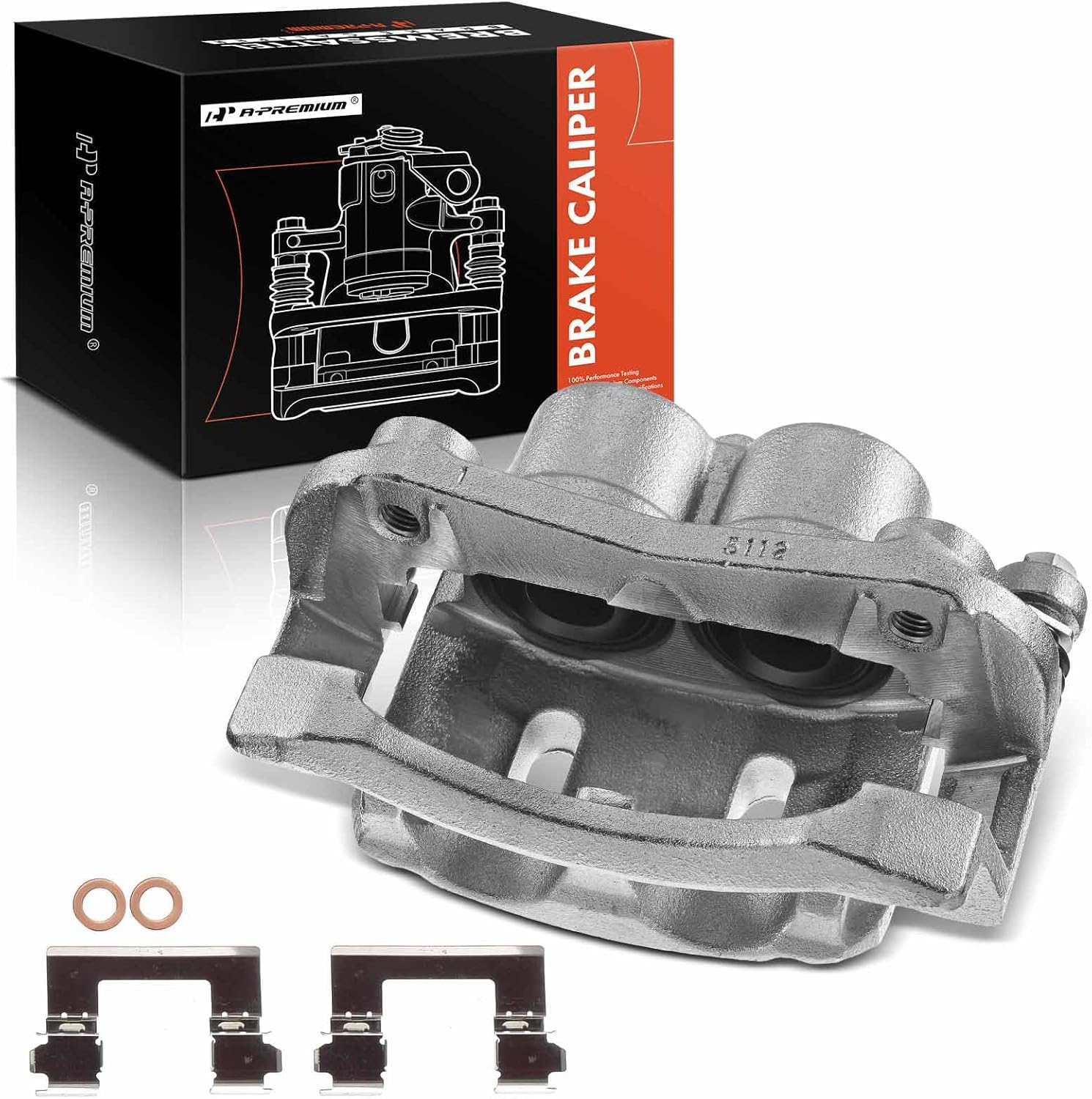 A-Premium Disc Brake Caliper Assembly with Bracket Compatible with Select Infiniti and Nissan Models - QX56 2007-2013, QX80, Titan, Armada - Front Right Passenger Side