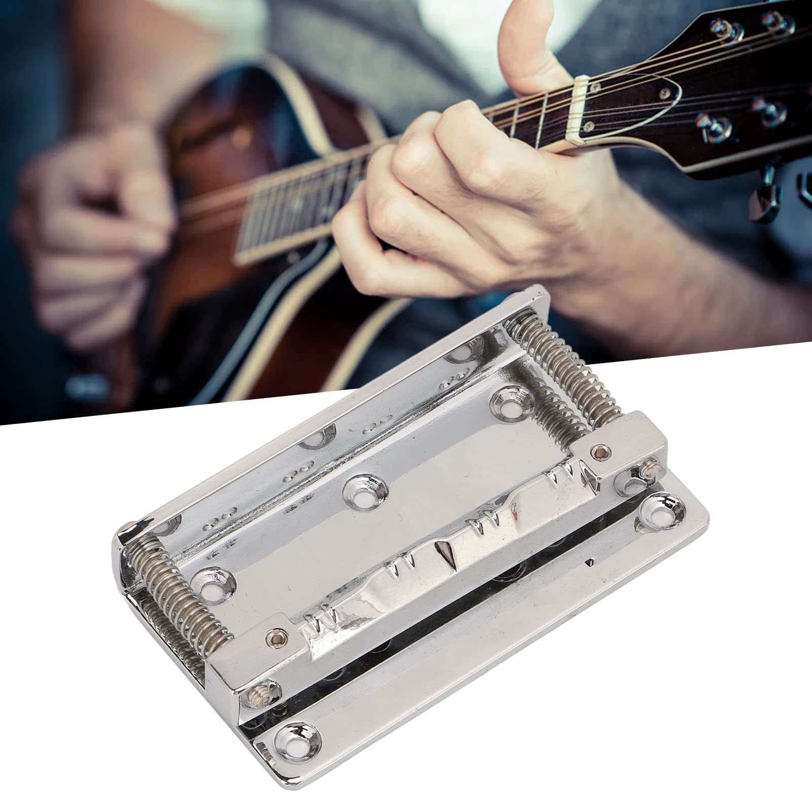 Agatige 8 String Mandolin Saddle Bridge, Metal Mandolin Bridge 8 String Saddle Bridge Plate Tailpiece Replacement Accessories - Image 3