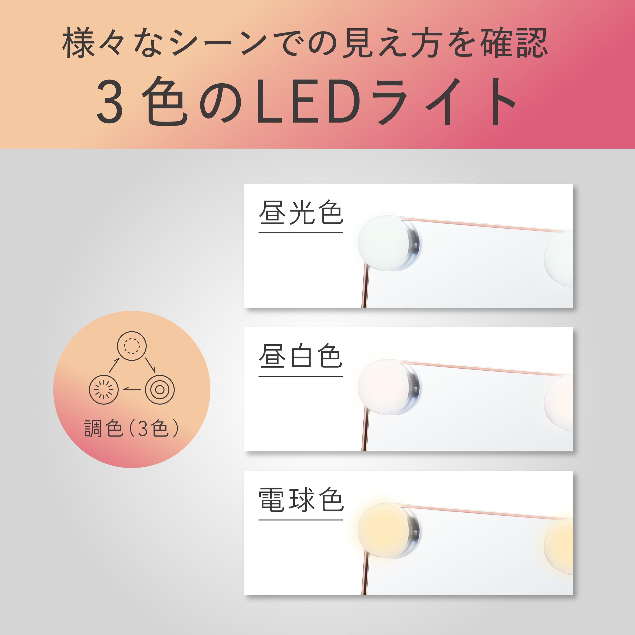 Amazon.co.jp: コイズミ ハリウッドミラー LEDミラー W160×H215mm 調光