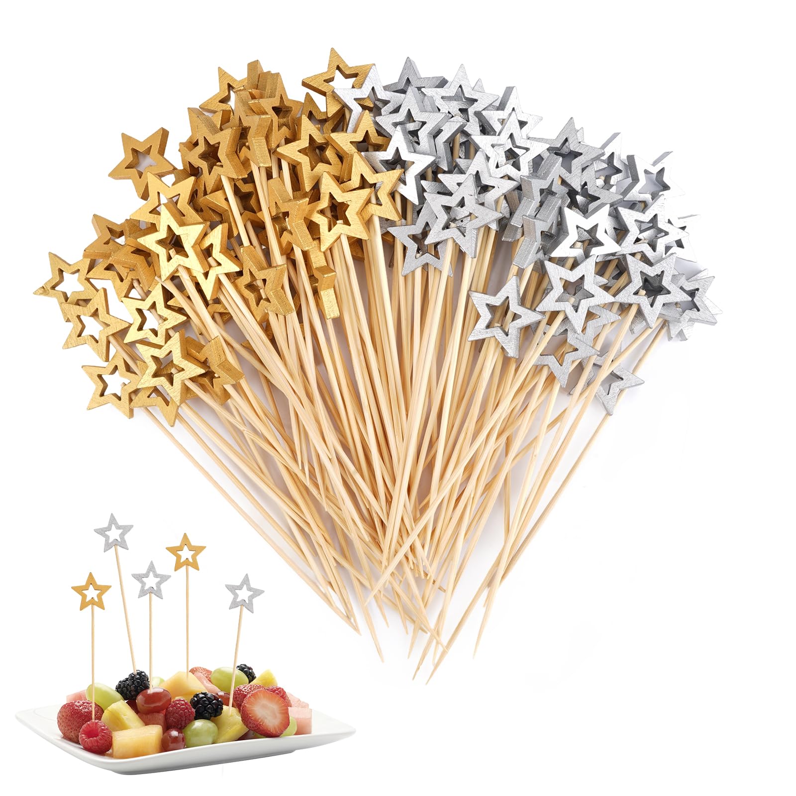 20 Stuzzicadenti In Acciaio Per Cocktail 11 Cm – Riutilizzabili, Lisci E Facili Da Pulire