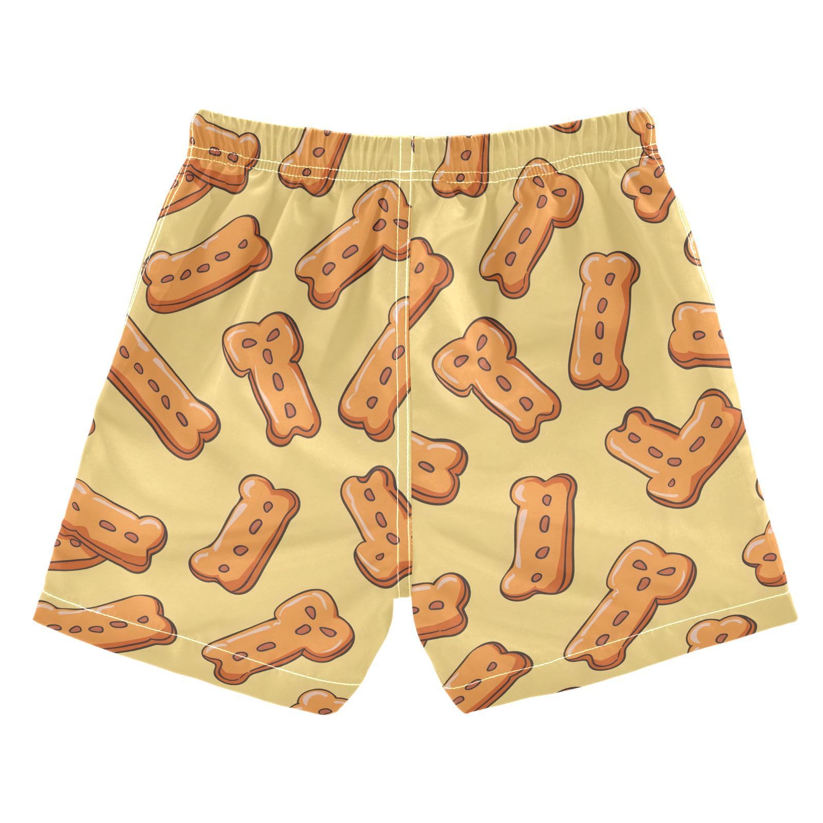 ALAZA Sweet Funny Biscuits Yellow Boys Quick Dry Beach Board Shorts Kids Swim Trunks Bathing Suit Swimsuit 4T